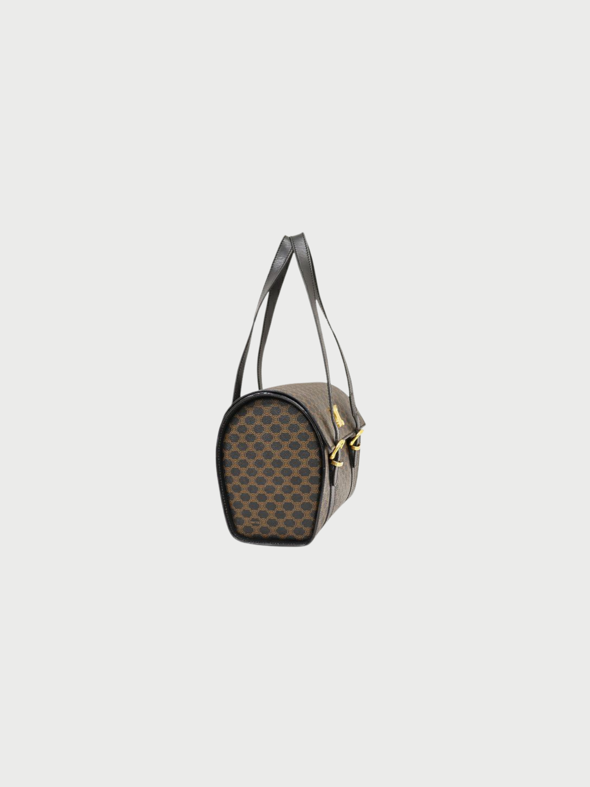 Celine 1990s Black PVC Macadam Triomphe Handbag