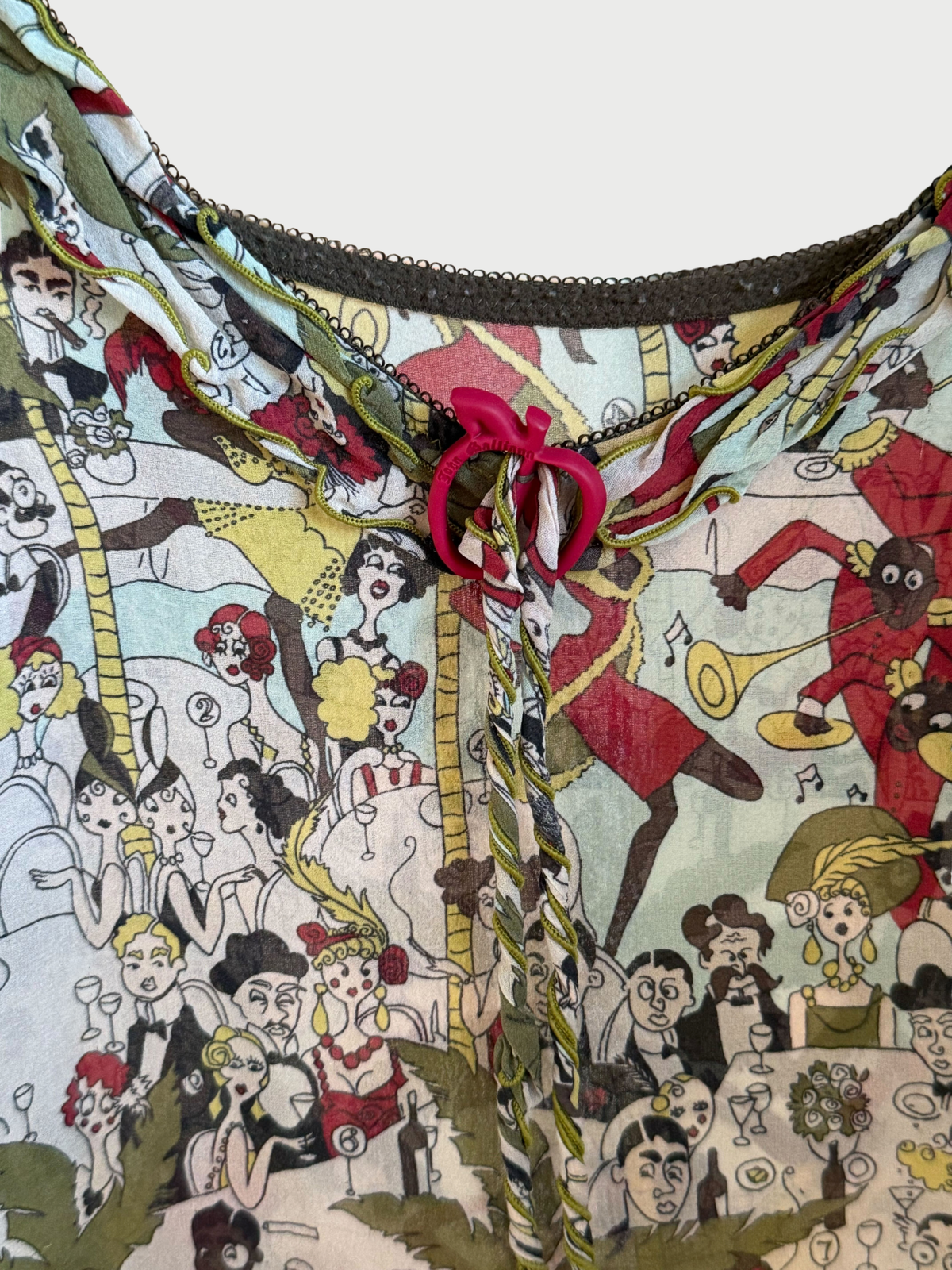 John Galliano 1990s Multicolor Illustrated Tank Top