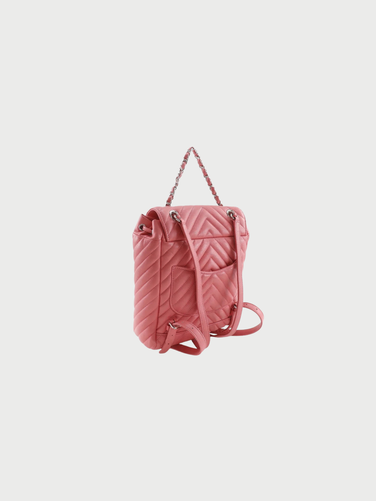 Chanel 2010s Pink Chevron Lambskin Chain Backpack