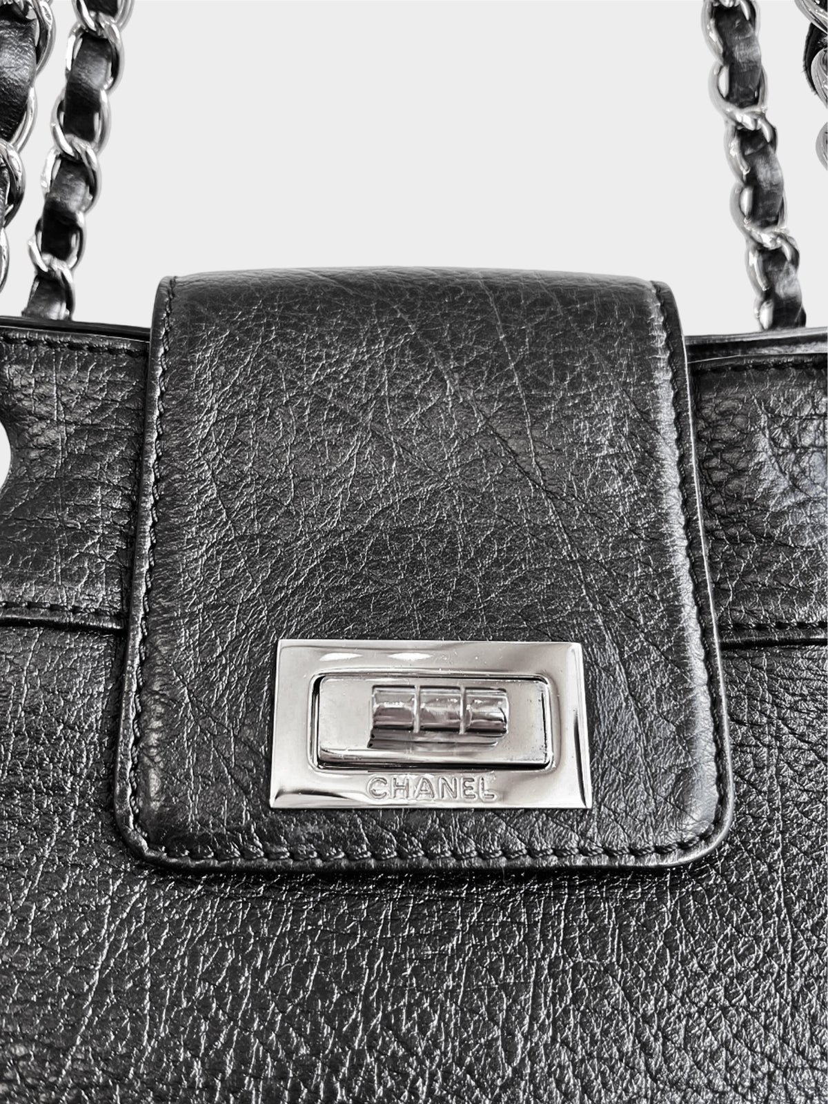 Chanel 2003 Black Mademoiselle Reissue Accordion Bucket Bag
