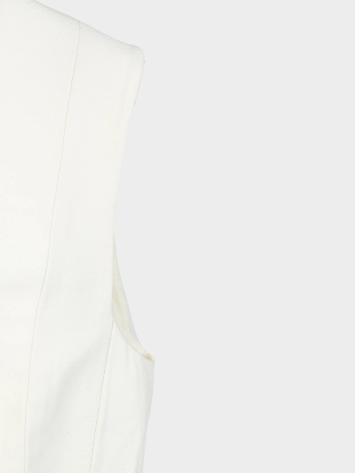 Balmain 2010s White Crepe Square-Neck Cropped Bustier