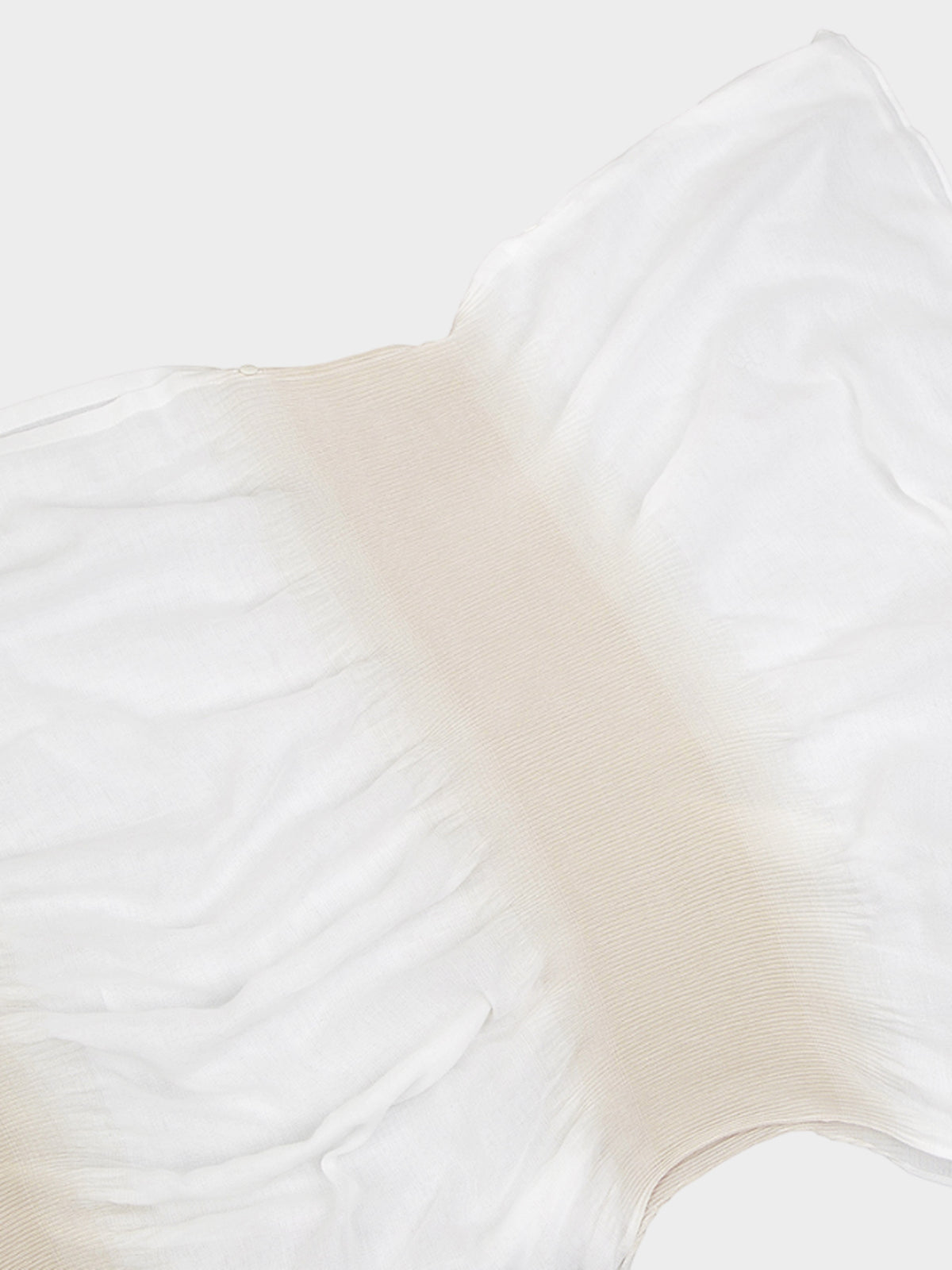 Issey Miyake Summer 2003 Ivory and Beige Cotton Poncho