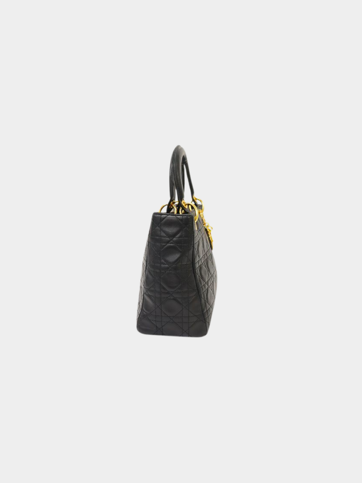 Christian Dior 2000s Black Lady Dior Leather 2-Way Bag
