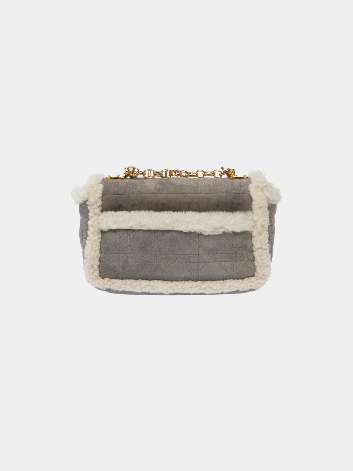 Christian Dior 2020s Gray Suede Dior Caro Shoulder Bag