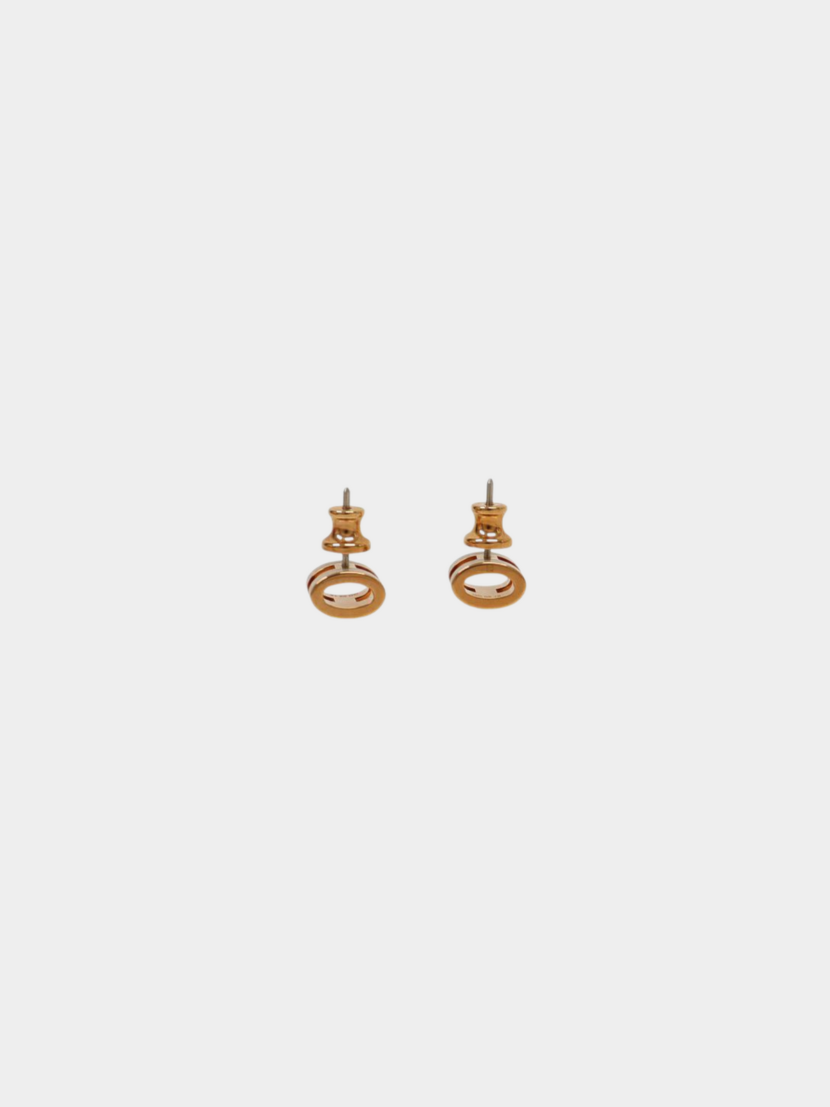 Hermès 2000s Gold Beige Mini Pop H Earrings