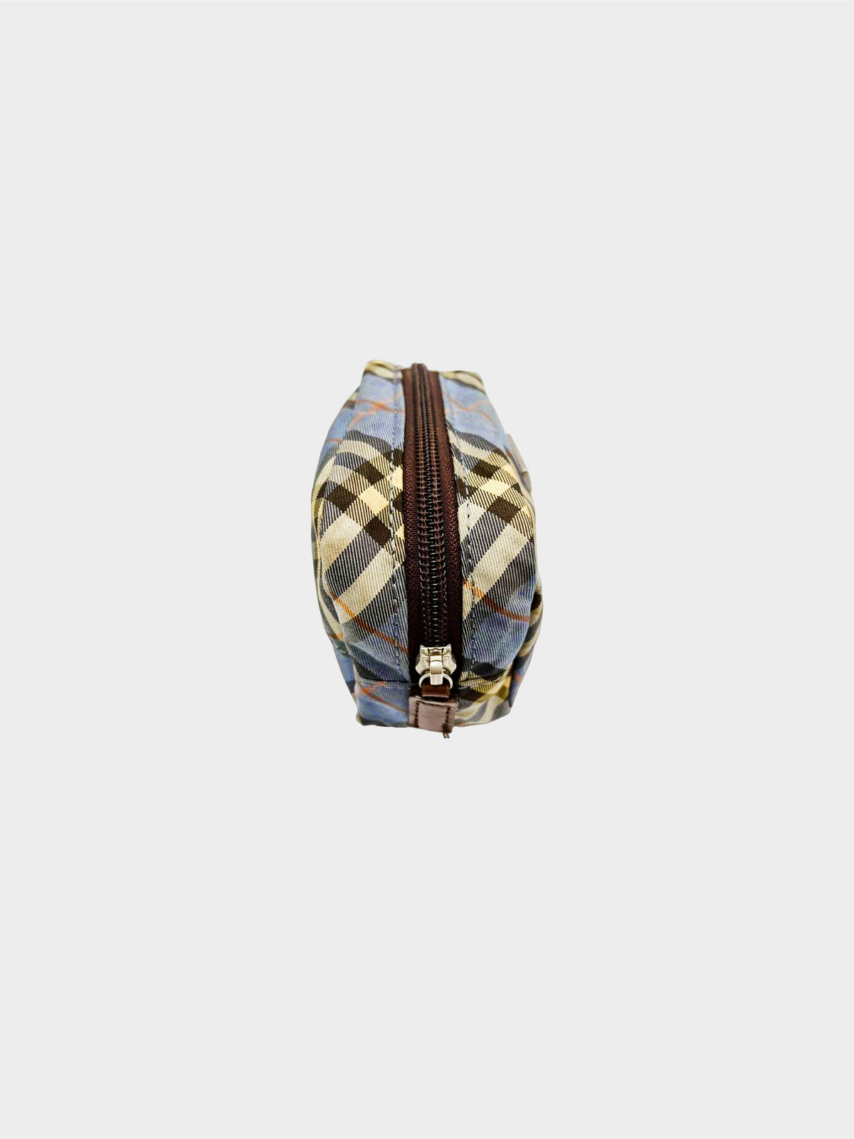 Burberry Blue Label 2000s Blue and Beige Nova Check Pouch Bag