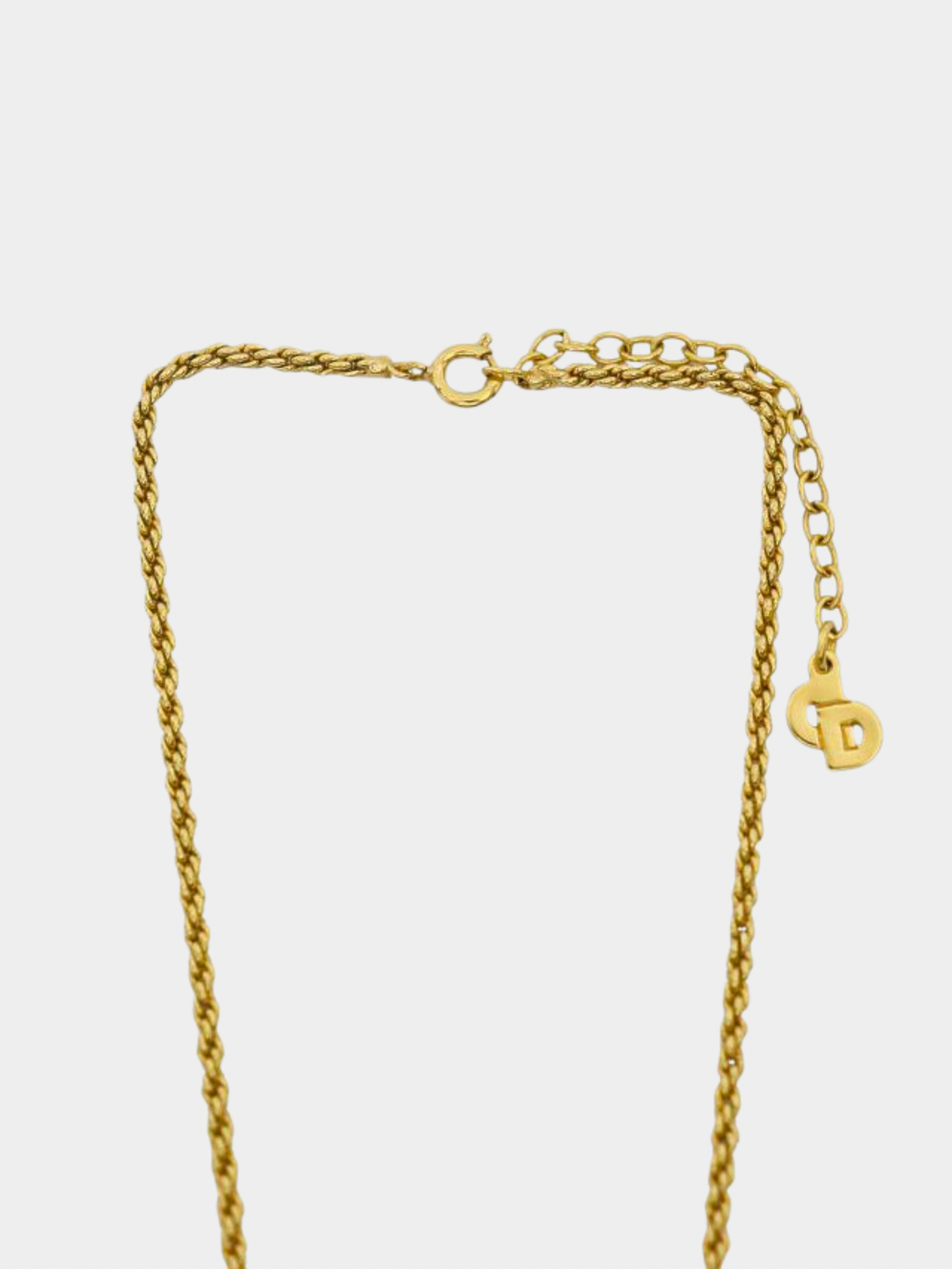 Celine 2000s Gold Rhinestone Flower Necklace