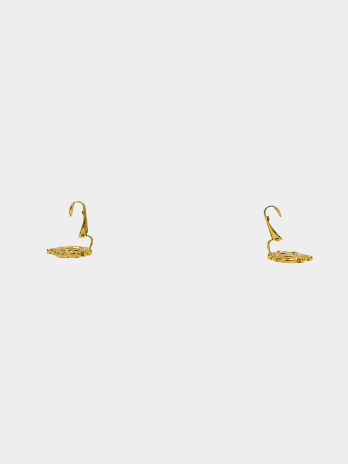 Christian Dior 2000s Gold Emblem Earrings