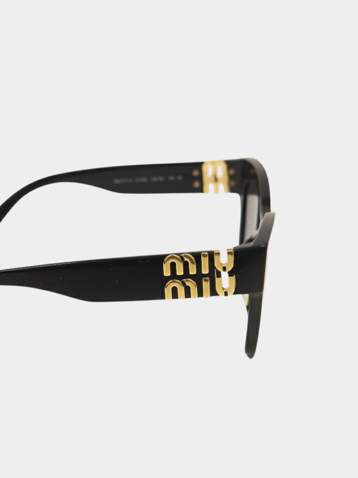 Miu Miu 2000s Black Plastic Logo Sunglasses