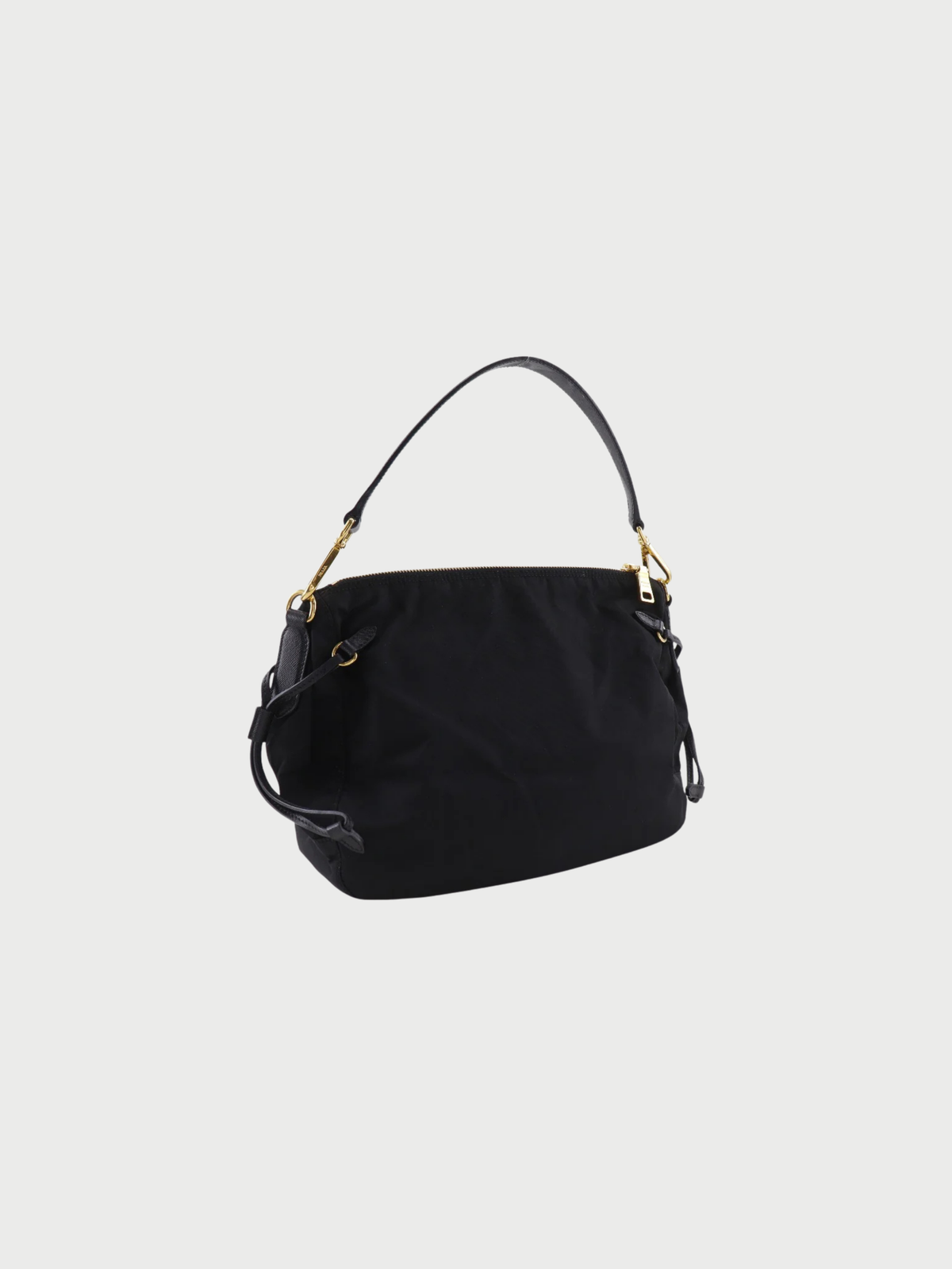 Prada 2000s Black Nylon Semi Shoulder Bag