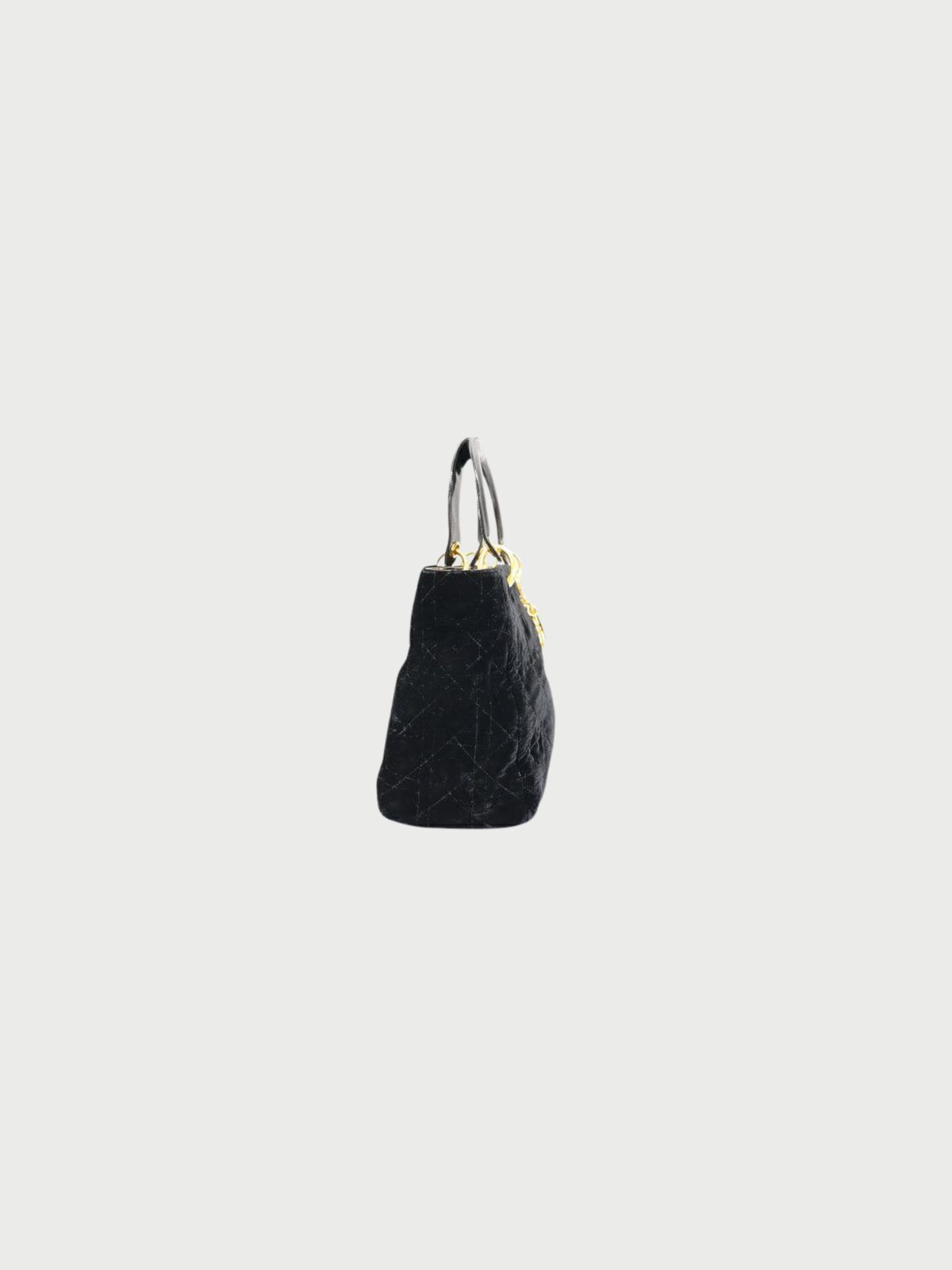 Christian Dior 2000s Black Suede Lady Dior Handbag