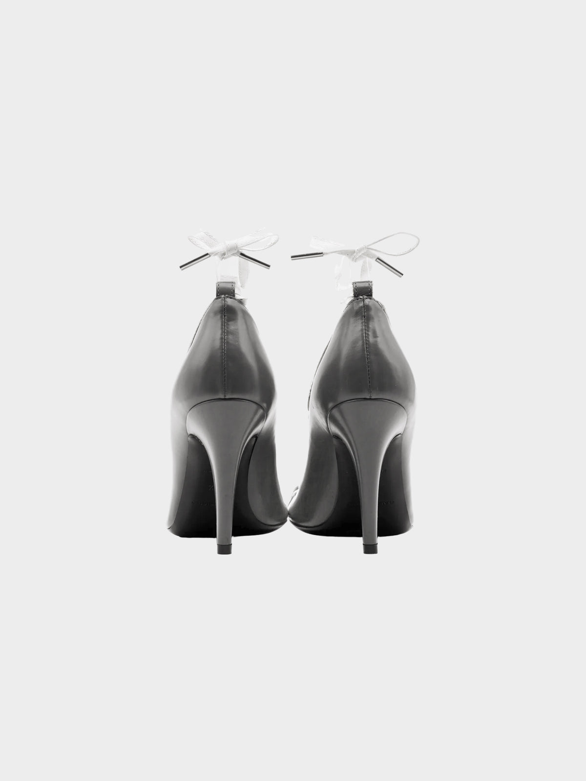 Balenciaga FW 2012 Grey Leather Lace-up Heels