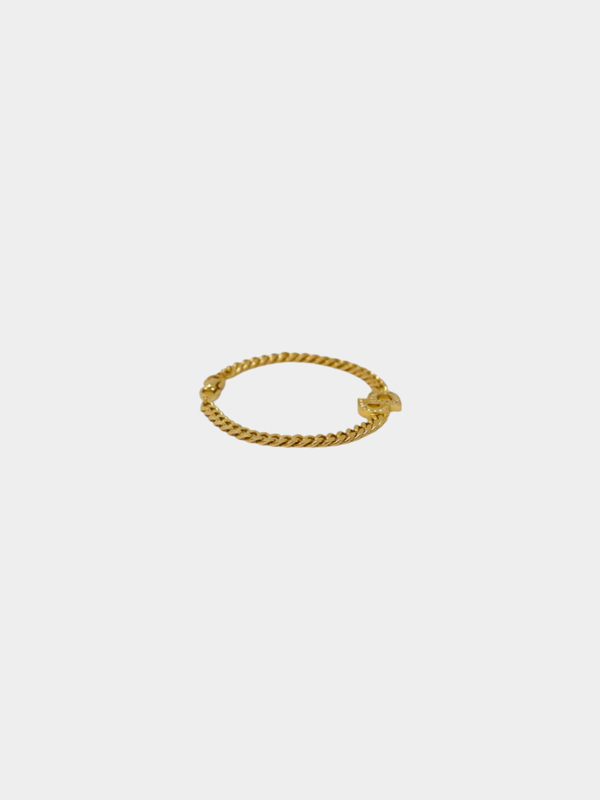 Christian Dior 2000s Gold CD Rhinestone Bracelet