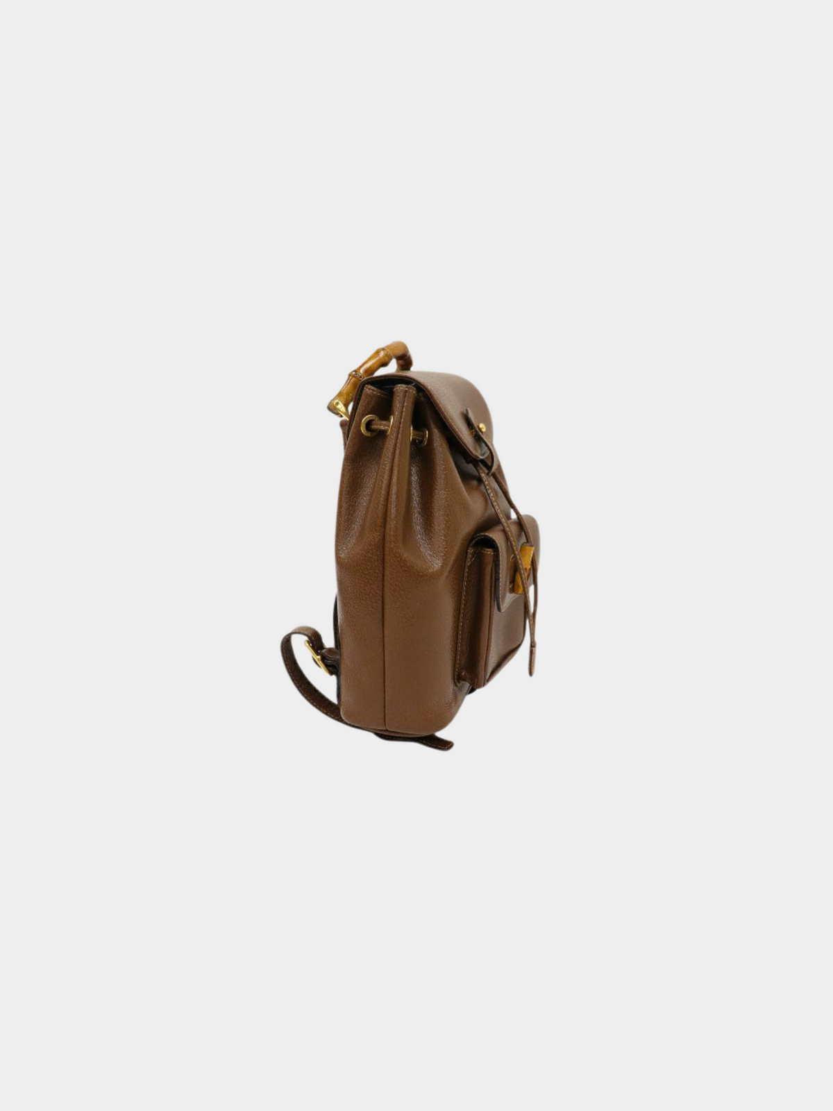 Gucci 2000s Brown Bamboo Leather Backpack