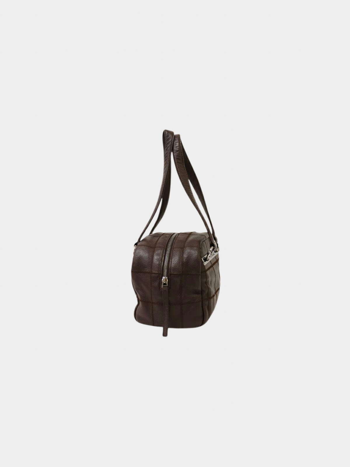 Chanel 2000s Brown Caviar Leather Chocolate Bar Handbag