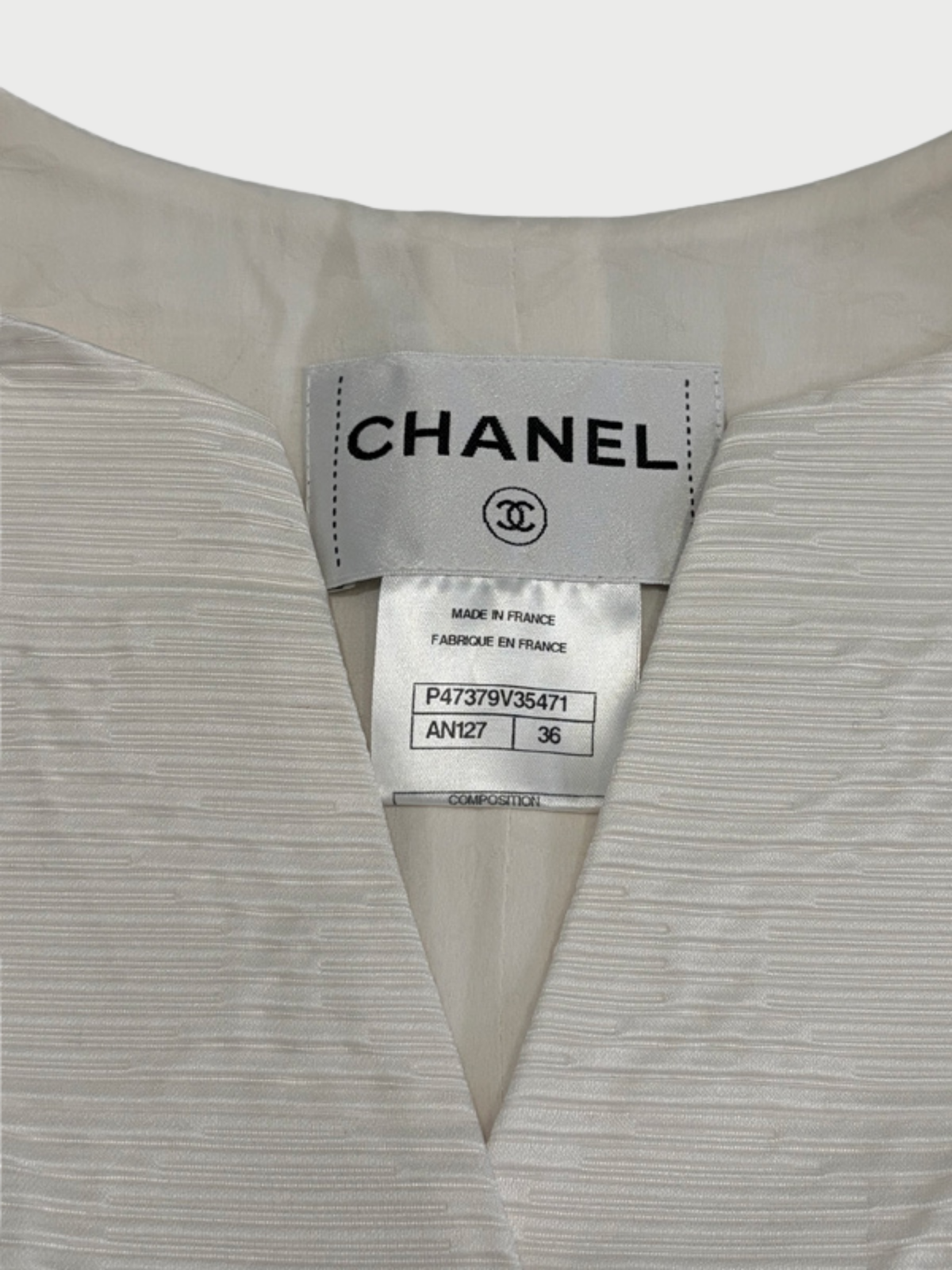 Chanel 2000s Ivory Silk COCO Pearl Button Vest