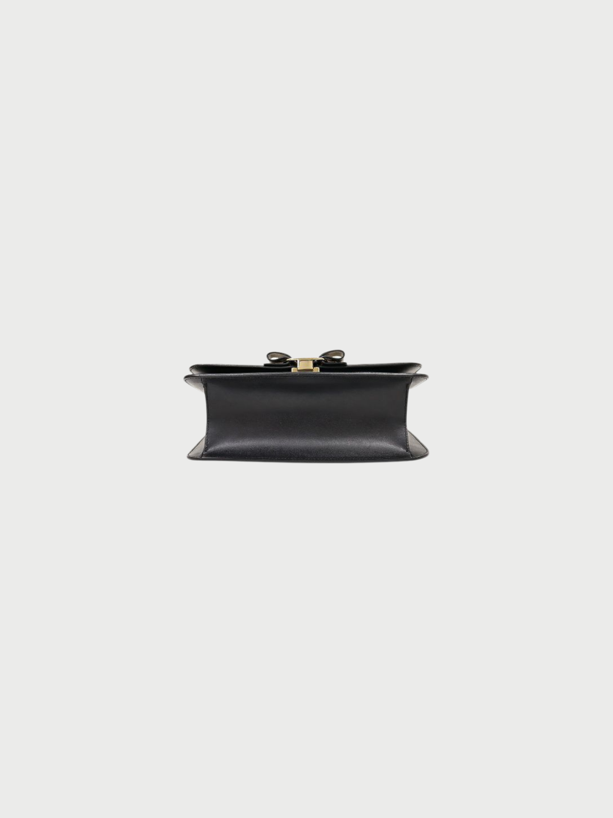 Salvatore Ferragamo 2000s Black Leather Vara Studded Chain Shoulder Bag