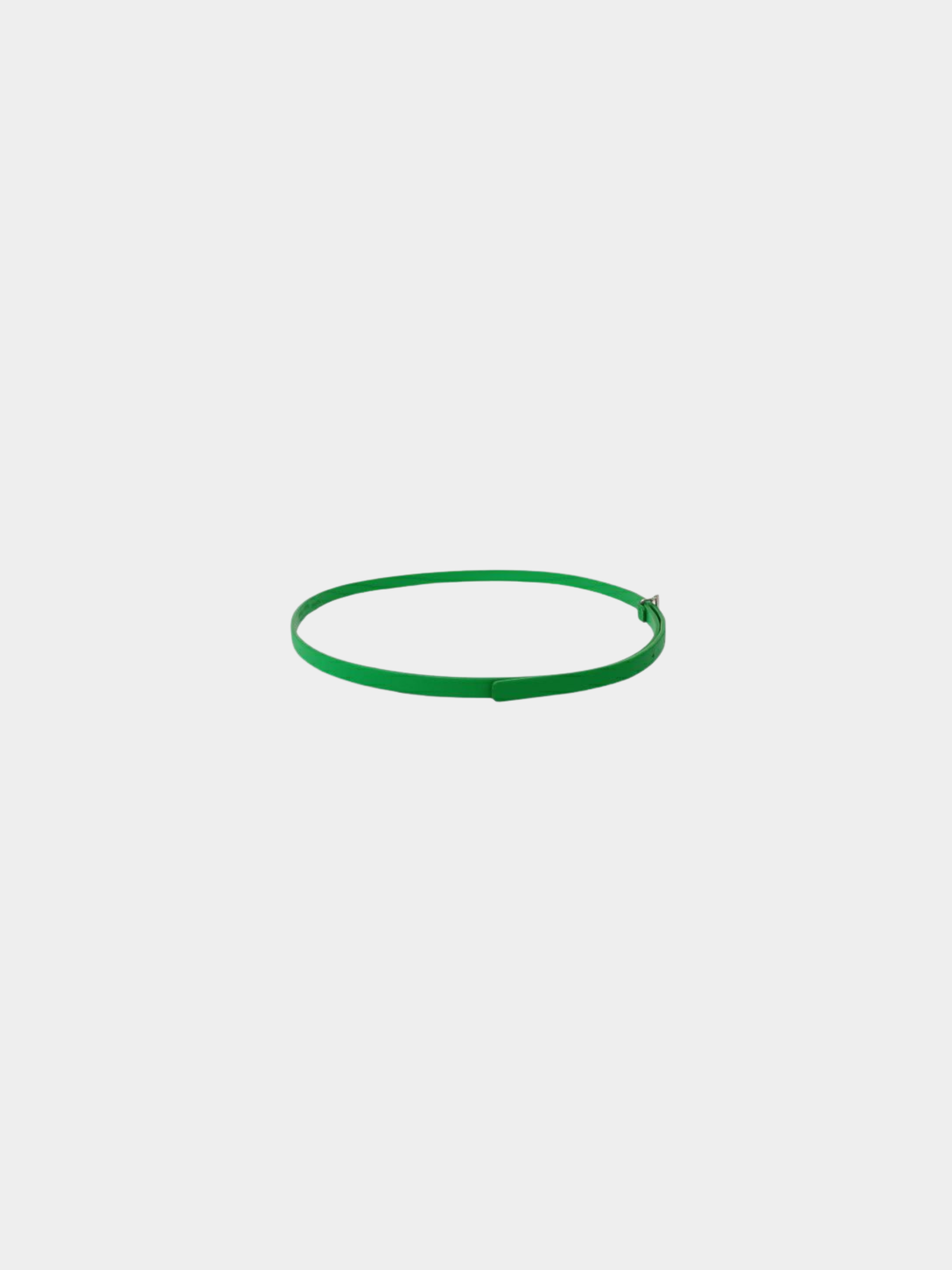 Bottega Veneta 2000s Green Leather Triangle Buckle Belt
