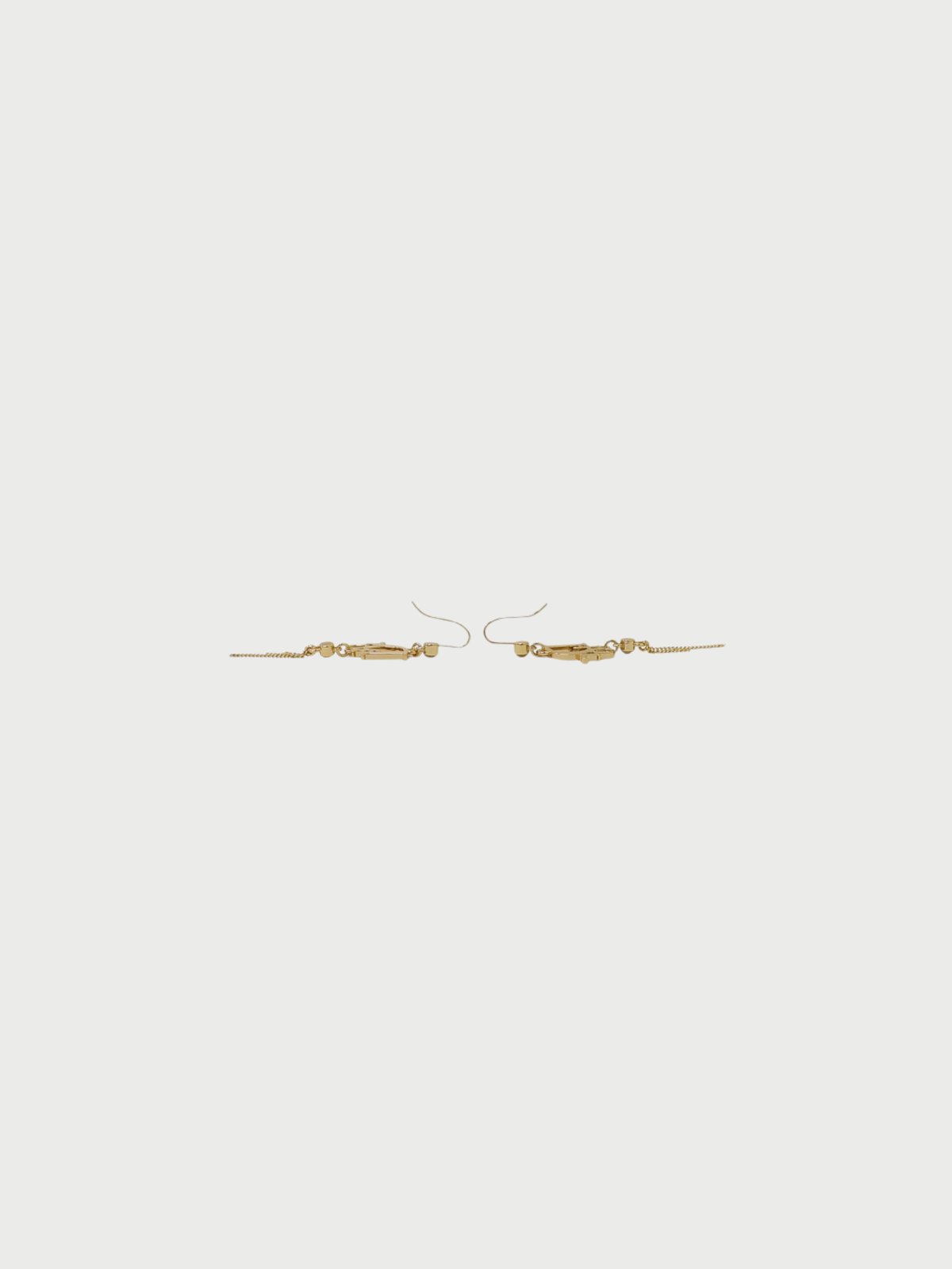 Christian Dior 2000s Gold Plated Metal Rhinestone CD Drop Earrings