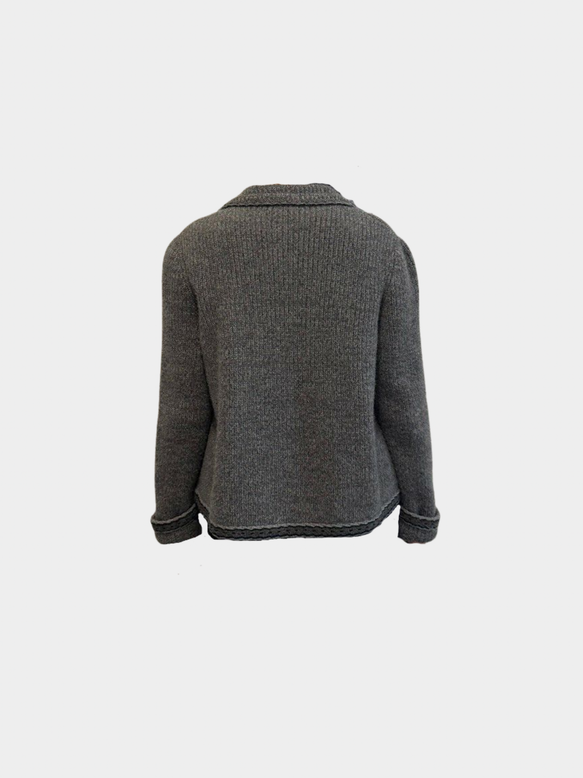 Chanel 2000s Grey Cashmere Bouclé Knit Jacket
