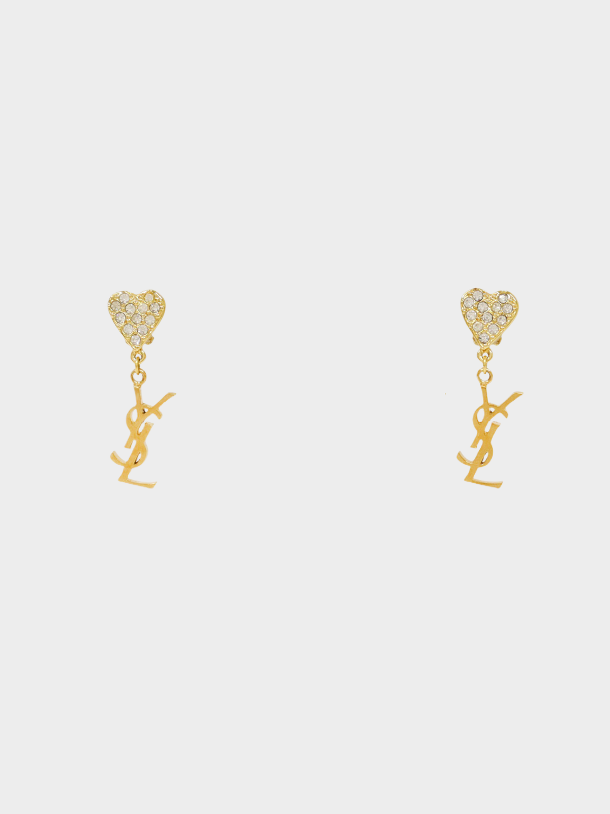 Yves Saint Laurent 2000s Gold Rhinestone Cassandre Earrings