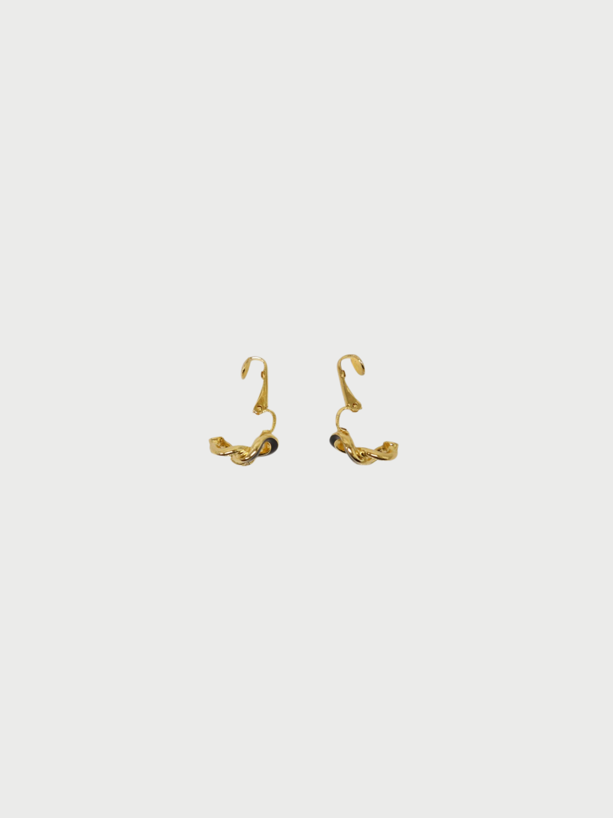 Christian Dior 2000s Gold Rhinestone CD Logo Earrings