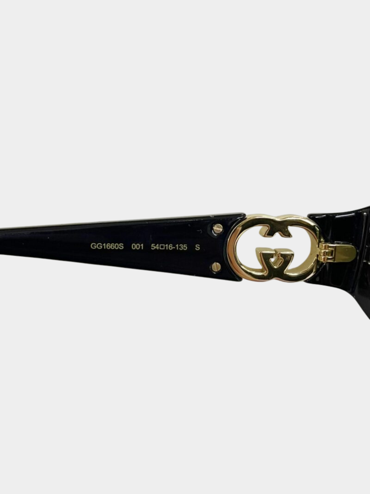 Gucci 2020s Black Acetate GG1660S Slim Logo Sunglasses