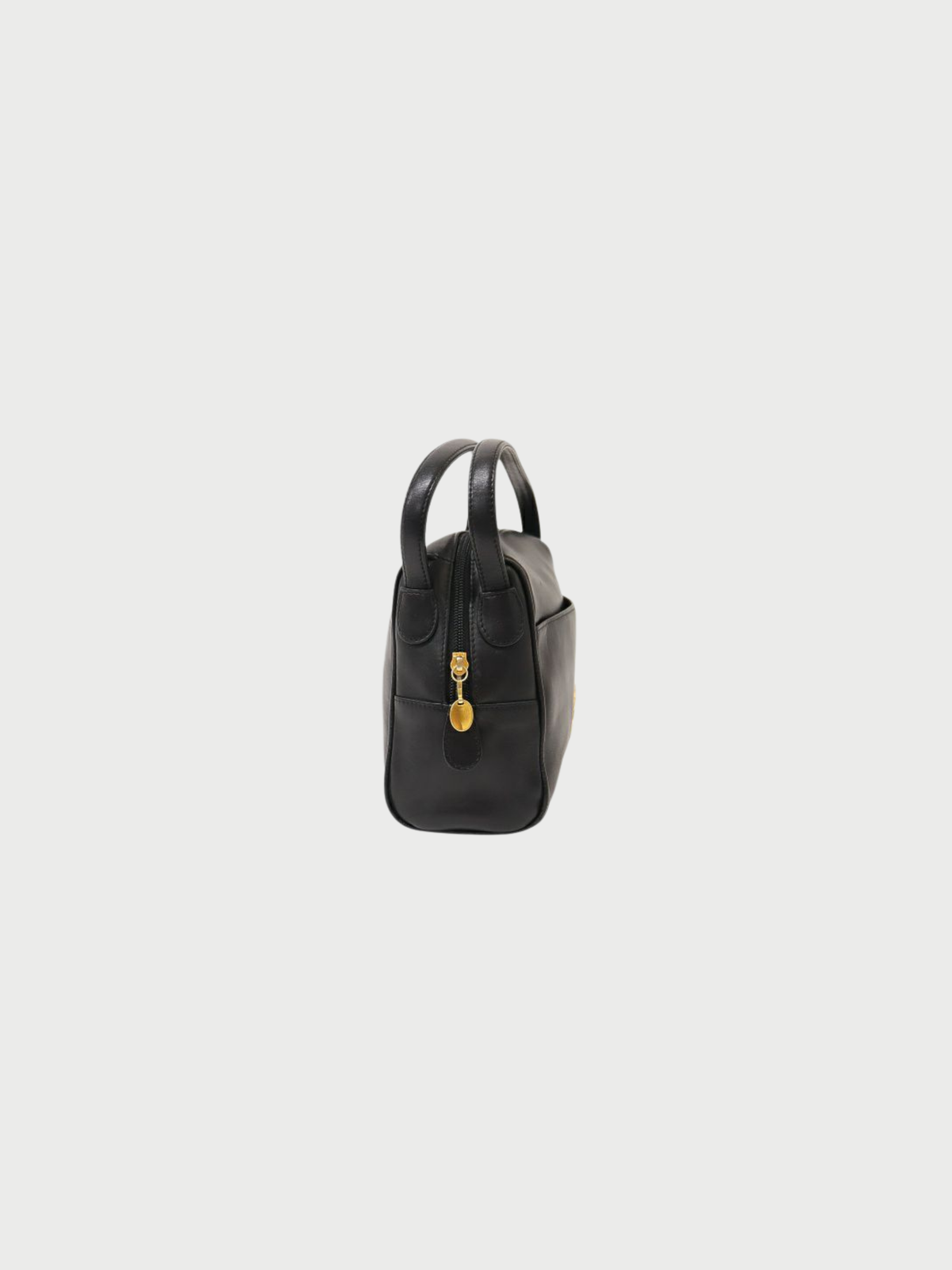Christian Dior 2000s Black Leather CD Logo Handbag