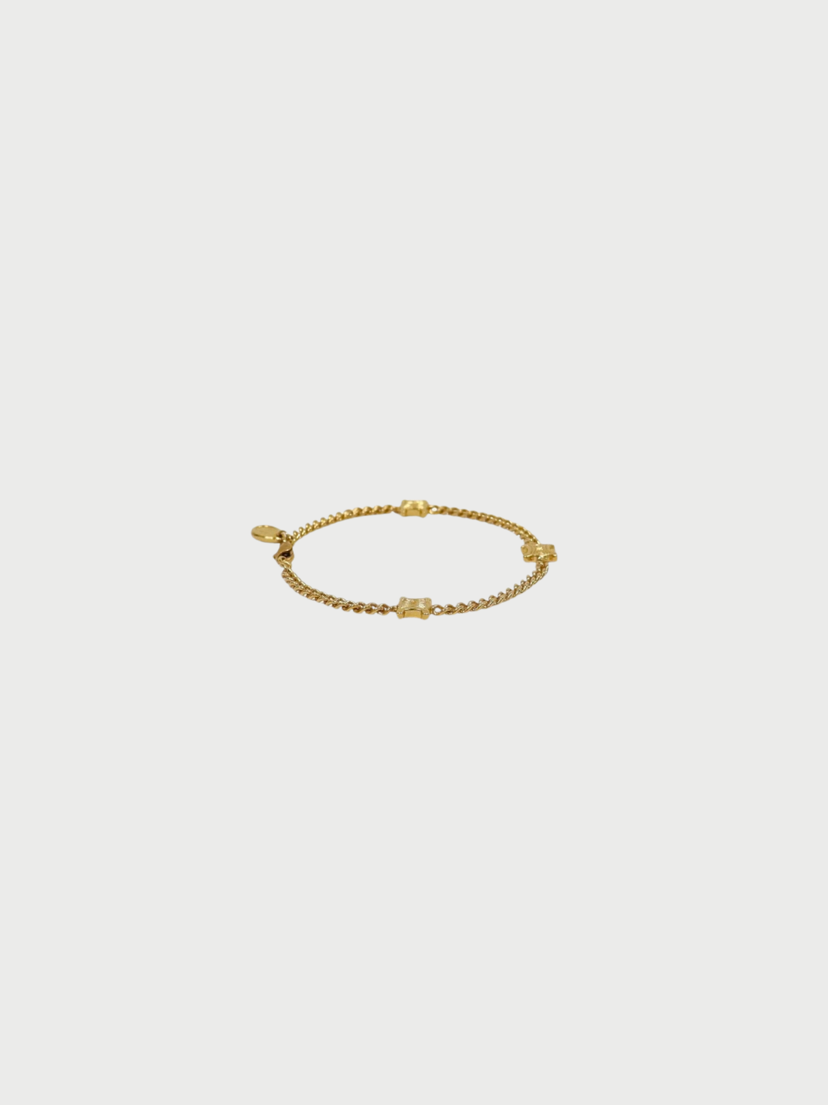 Celine 2010s Gold Plated Metal Triomphe Bracelet
