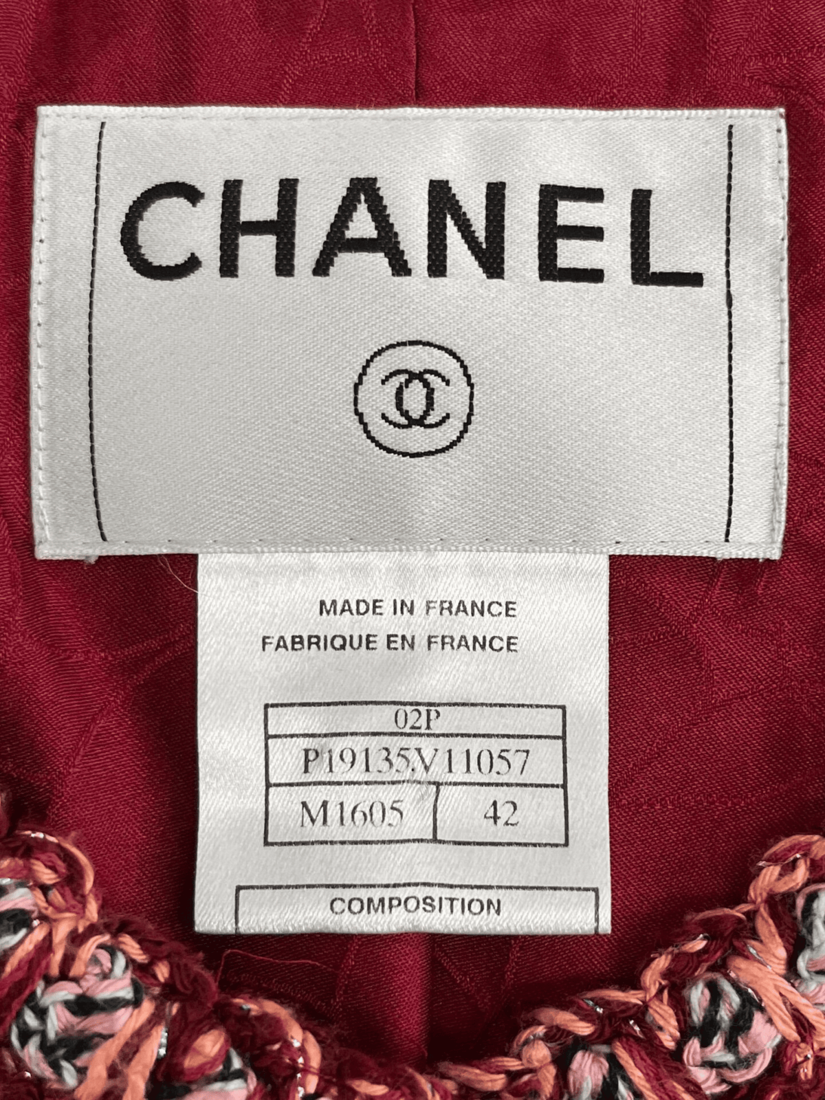 Chanel By Karl Largerfeld 2002 Pink Red Tweed Four Pocket Jacket