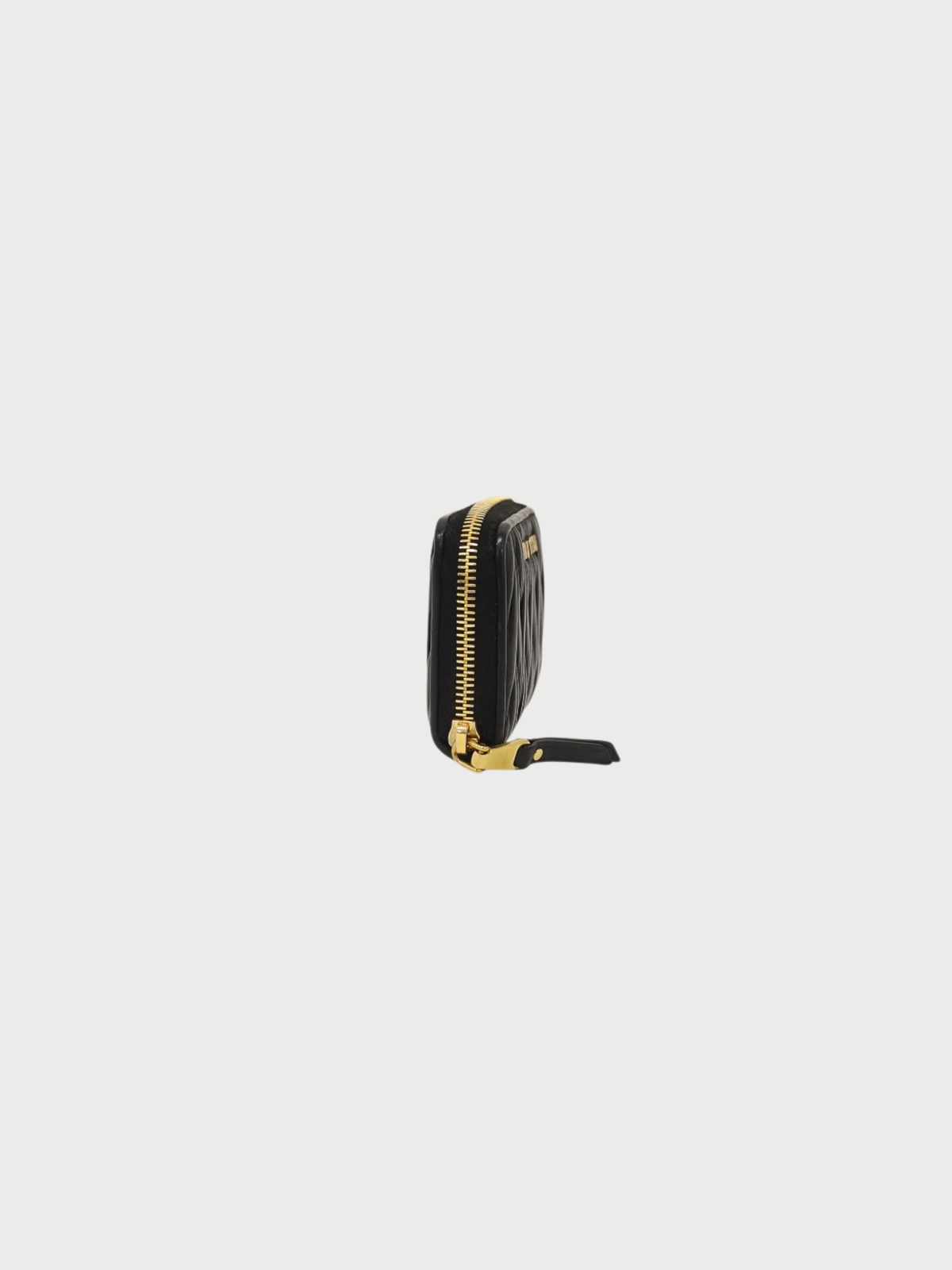Miu Miu 2010s Black Leather Matelassé Coin Case