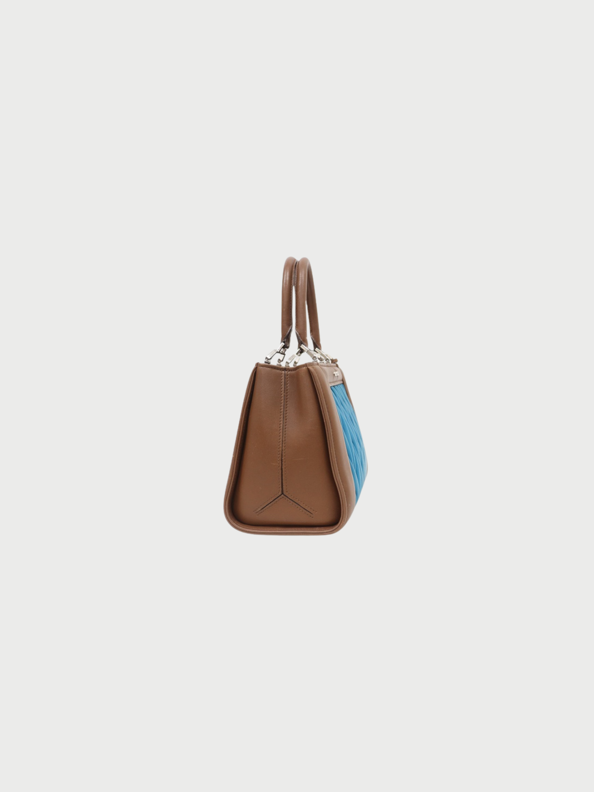 Miu Miu 2010s Brown Blue Leather Matelassé 2Way Bag