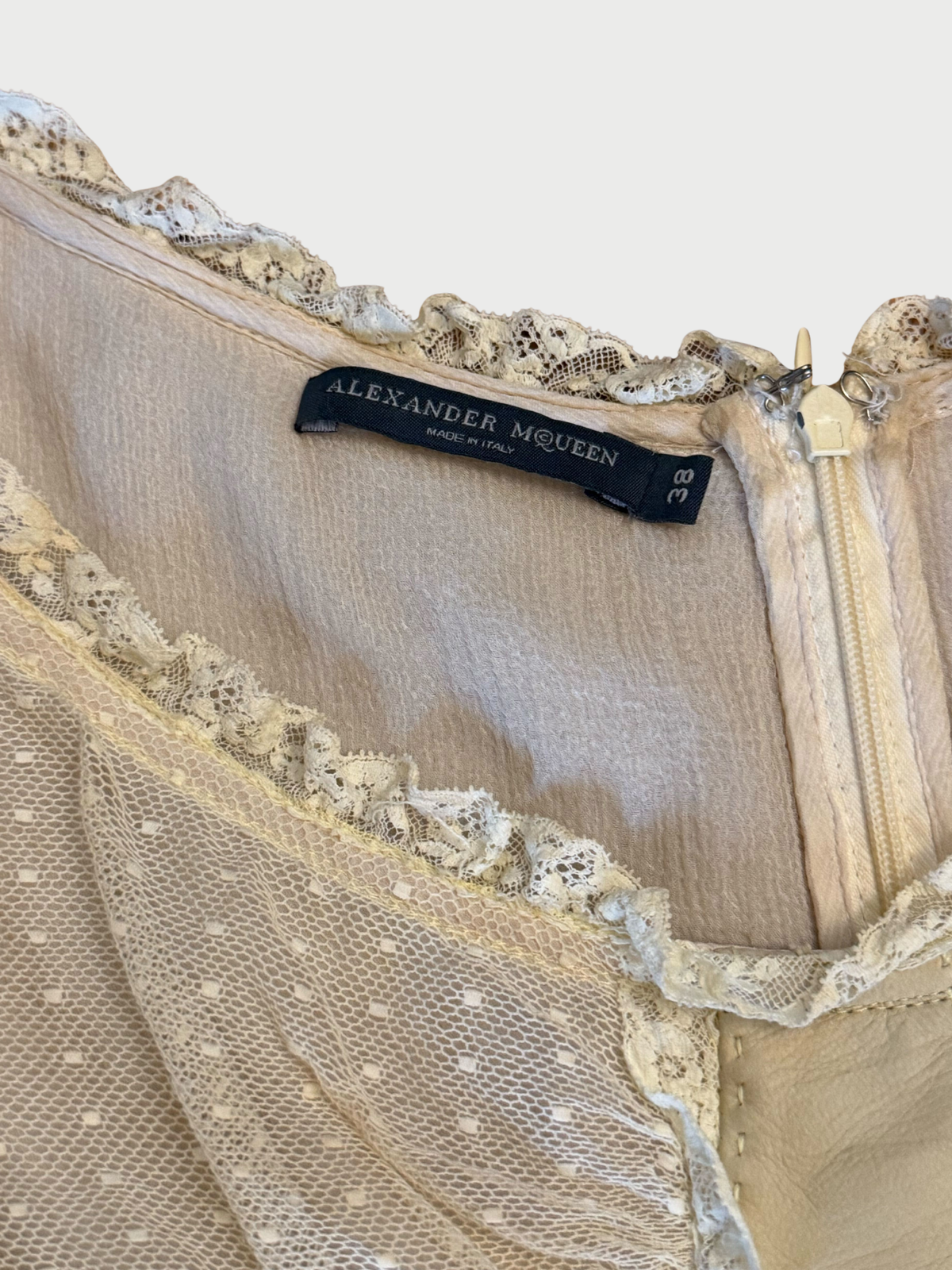 Alexander McQueen SS 2005 Ivory Lace Corset Top