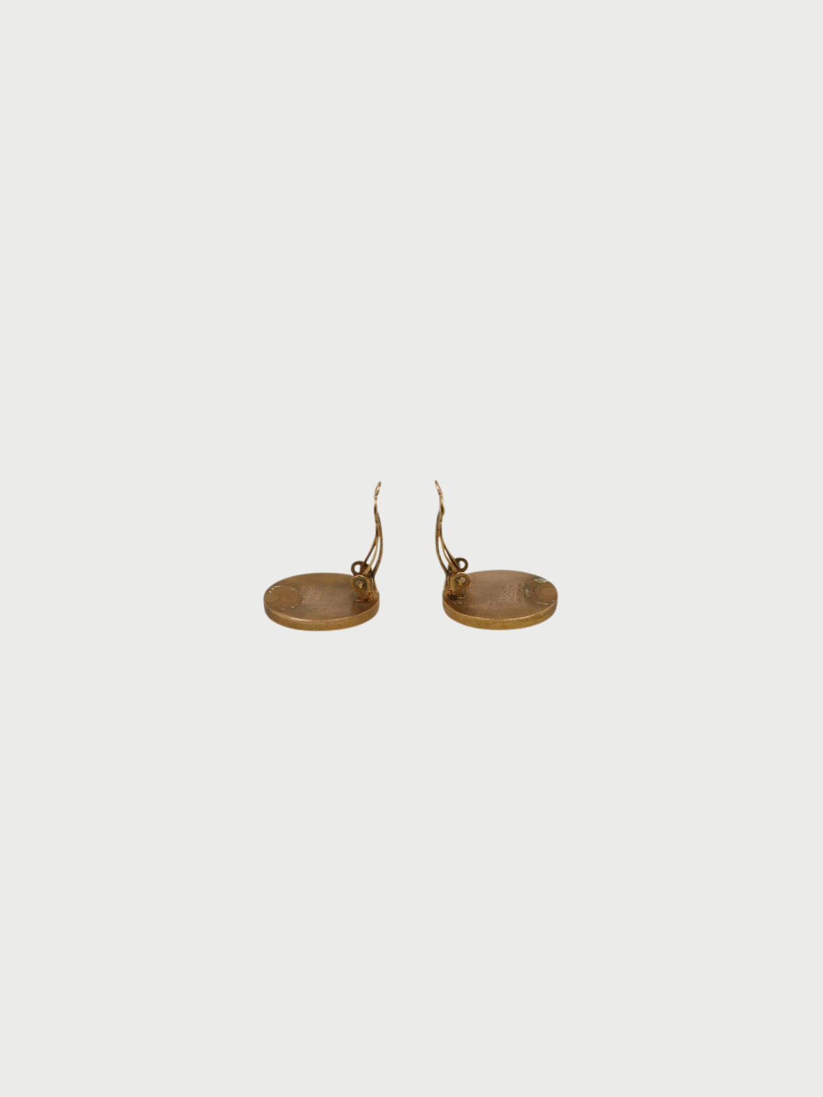 Hermès 2000s Gold Plated Metal Shell Sellier Earrings
