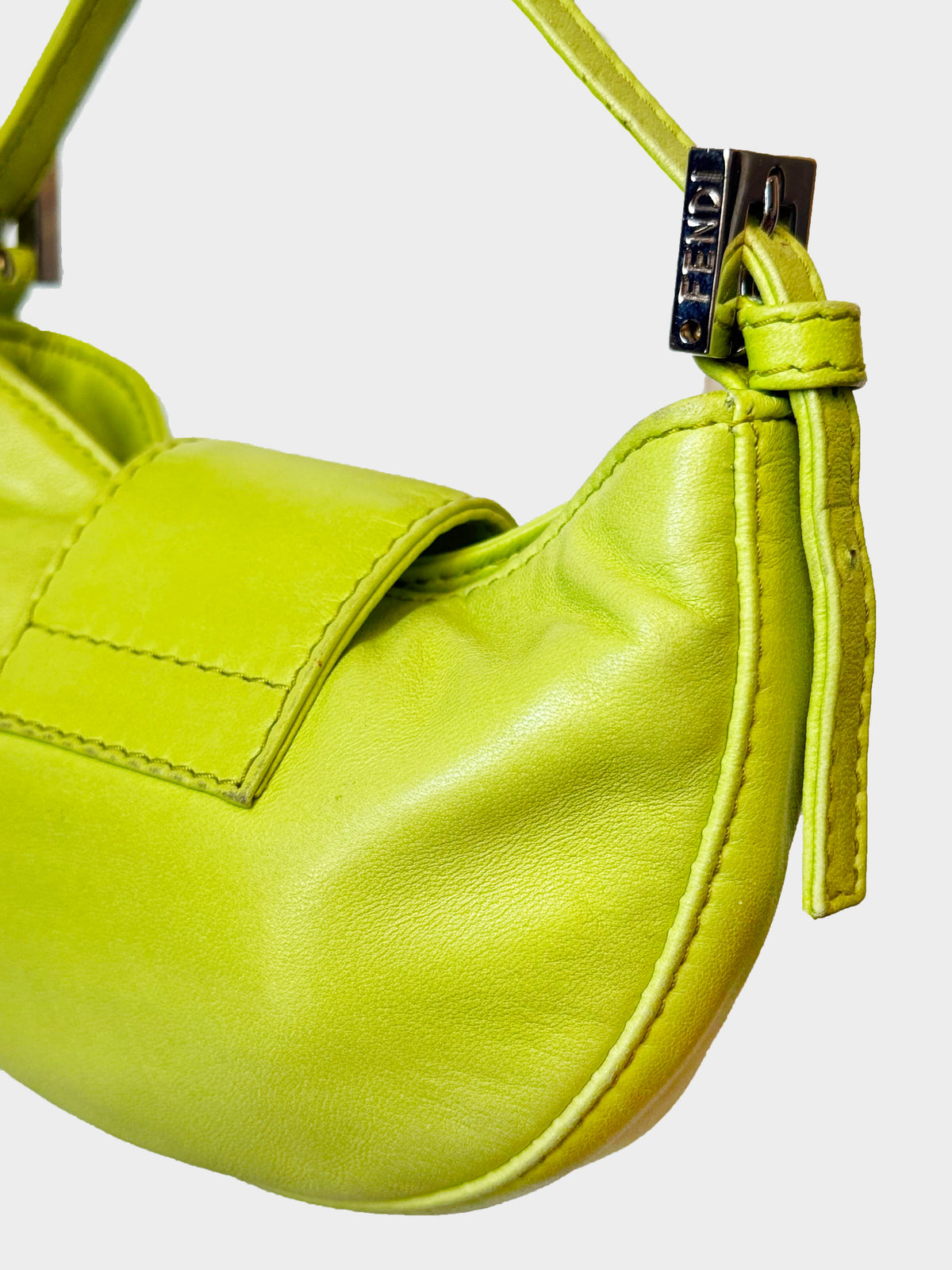Fendi 2000s Green Leather Mini Croissant Bag