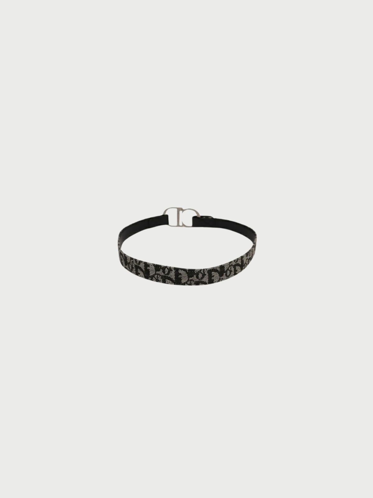 Christian Dior 2000s Black Trotter Canvas CD Logo Belt