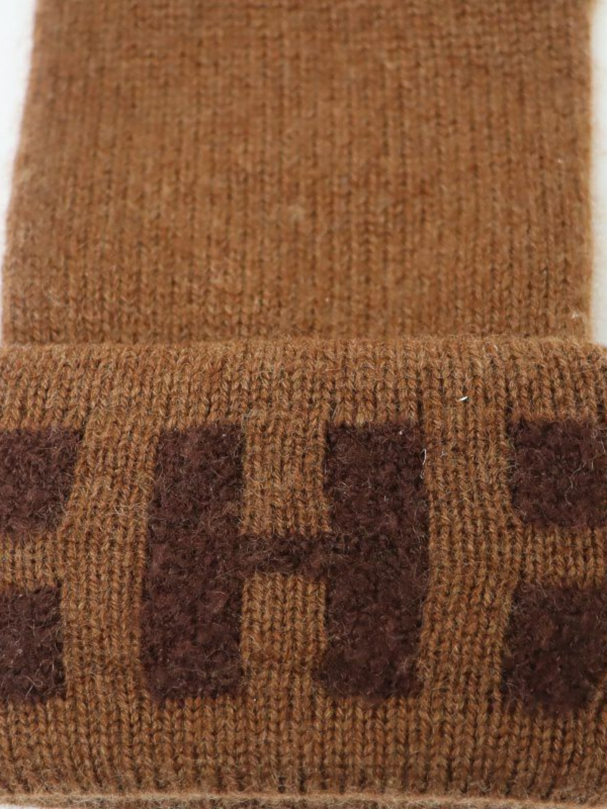 Hermès 2000s Brown H Logo Cashmere Gloves