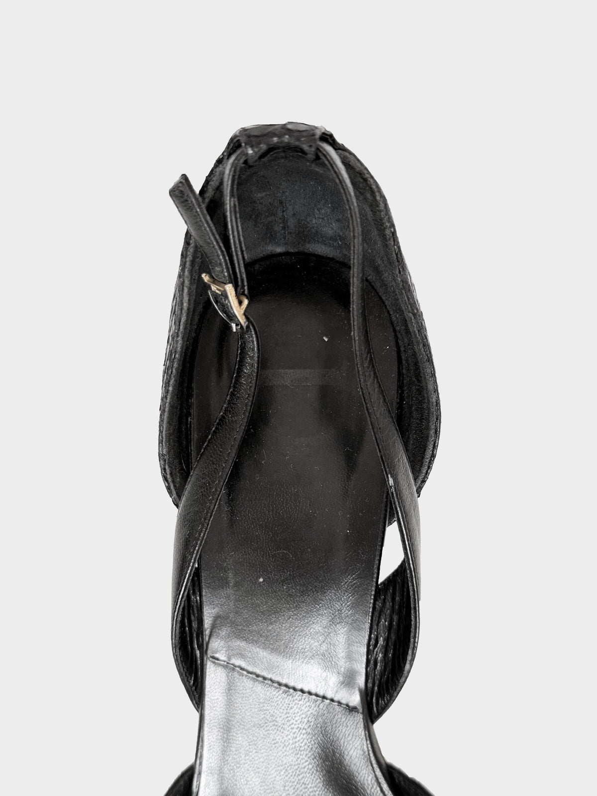 Christian Dior 2000s Black Snakeskin Leather Pointed Toe Pumps