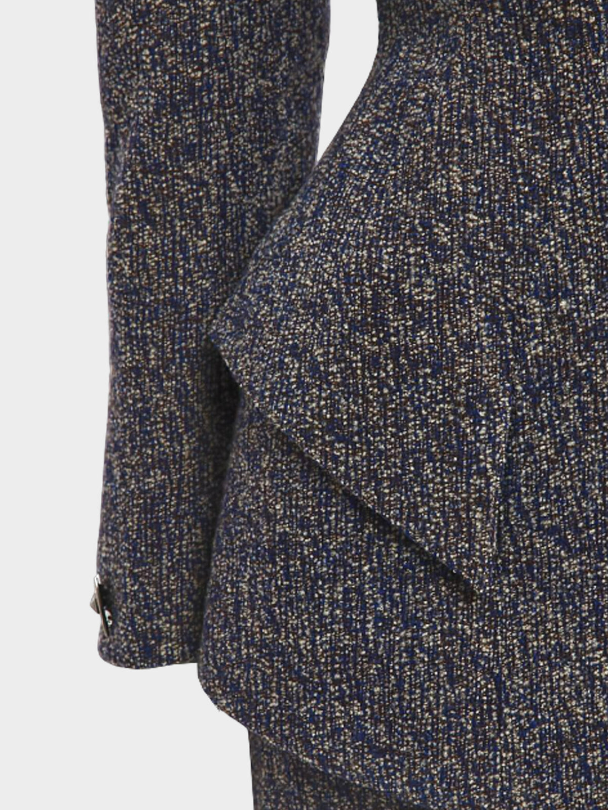 Thierry Mugler 1990s Blue and Grey Fitted Blazer and Skirt Set