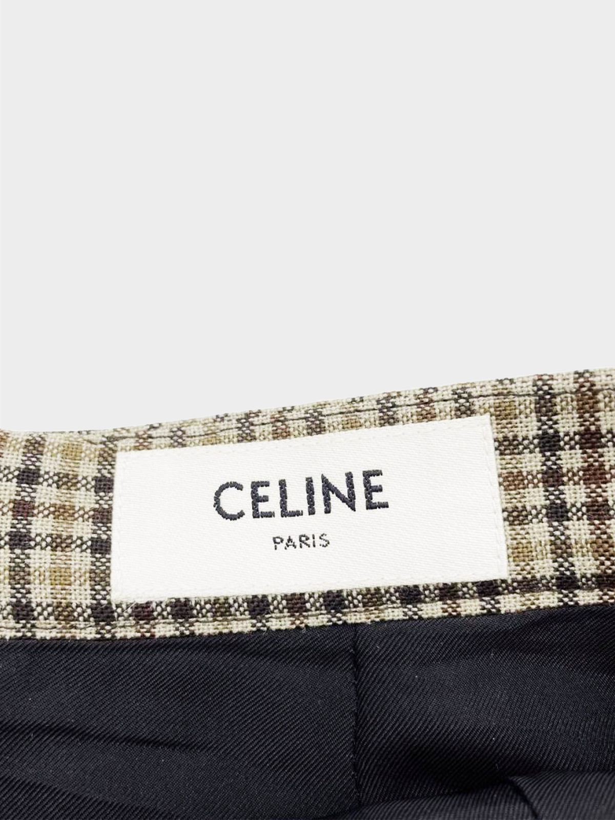 Celine SS 2022 Gingham Ruffled Short Skirt