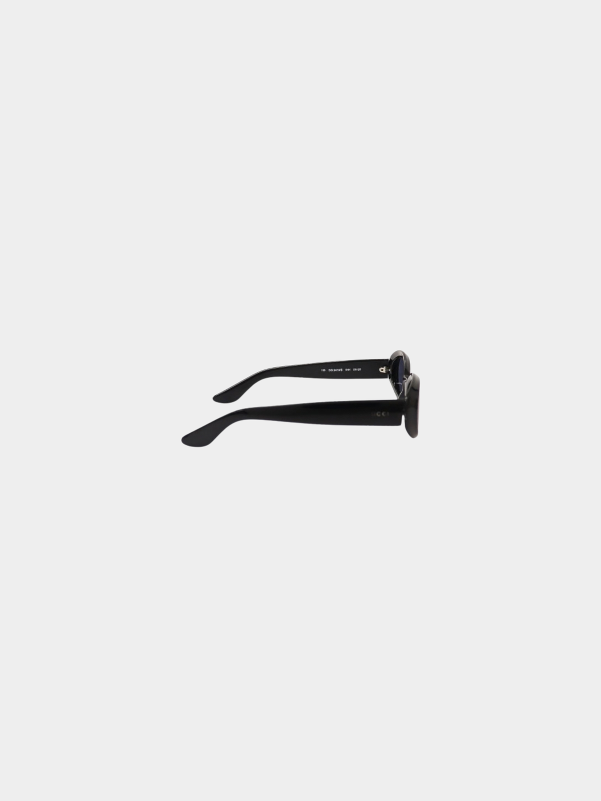 Gucci 1990s Black Green Plastic Oval Sunglasses