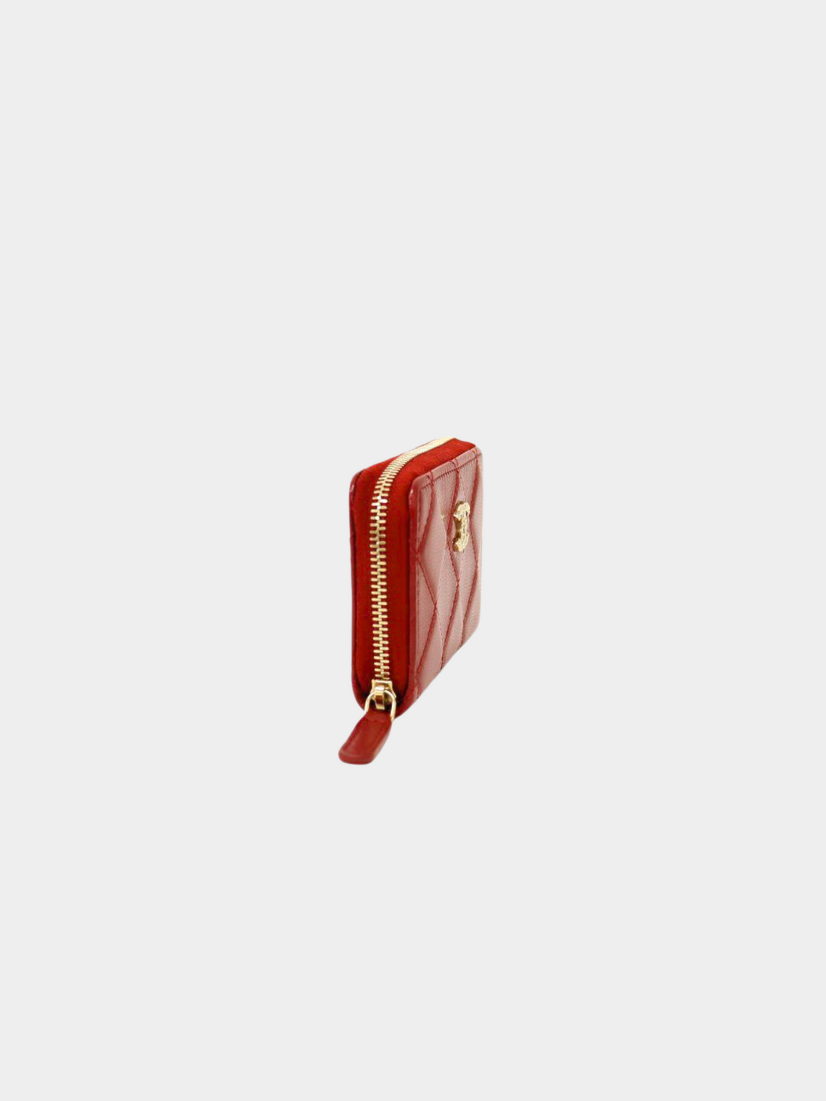 Chanel 2000s Bordeaux Caviar Skin Matelassé Coin Purse
