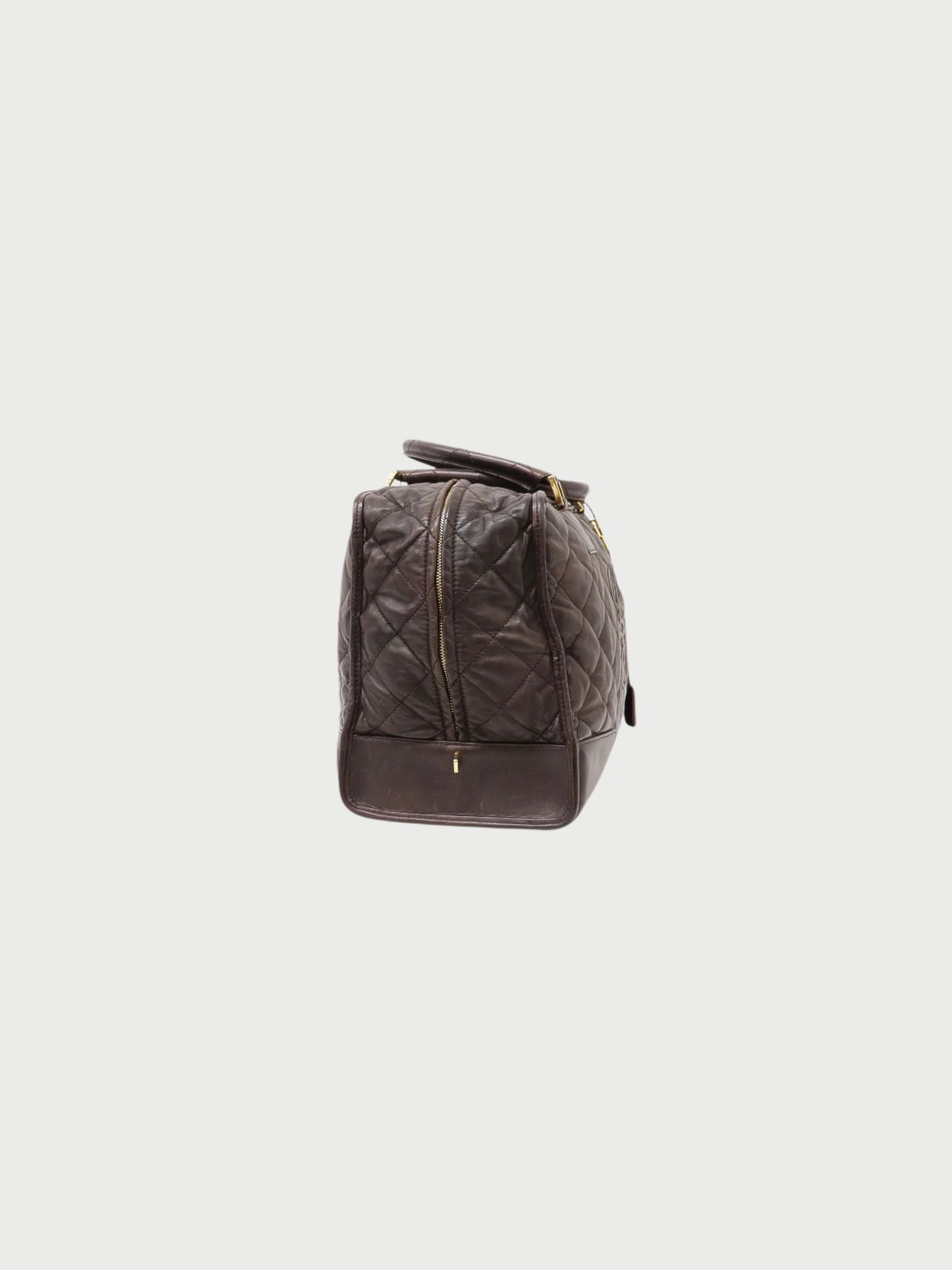 Loewe 1990s Brown Leather Anagram Boston Bag