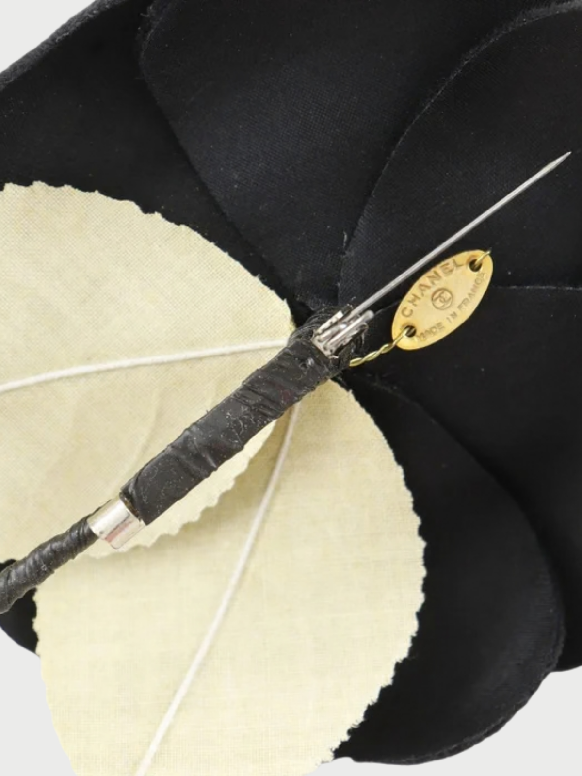 Chanel 2010s Black Velor Camellia Brooch