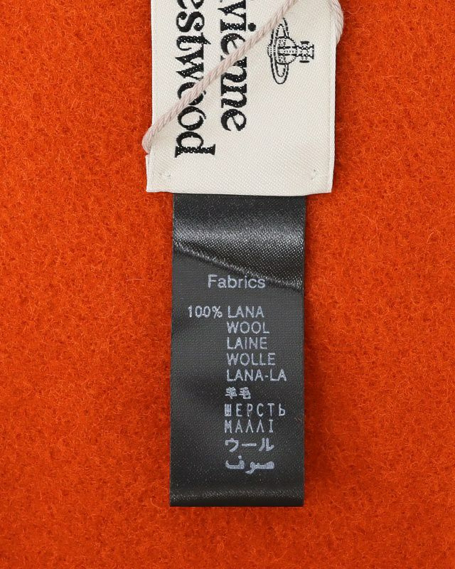 Vivienne Westwood 2000s Orange Wool Logo Scarf