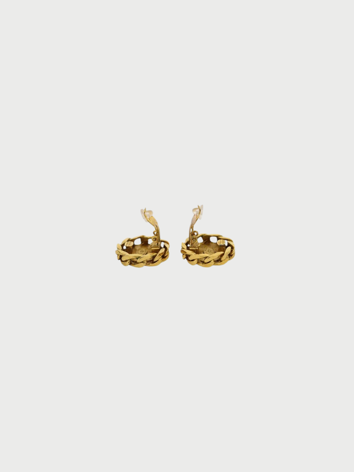 Chanel 2023 Gold Plated Metal Coco Rhinestone Earrings