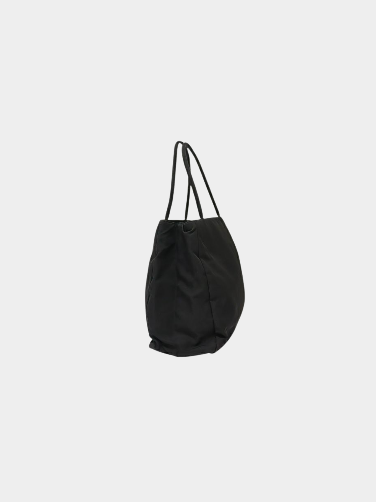 Prada 2000s Black Triangle Logo Hardware Nylon Tote Bag