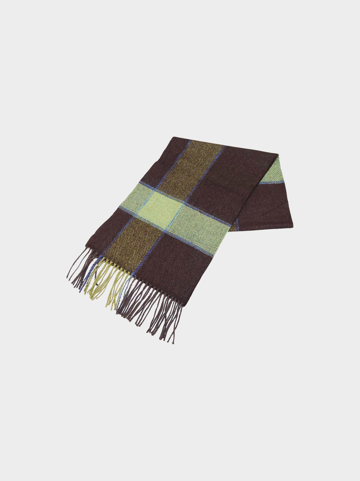 Vivienne Westwood 2000s Brown and Green Check Pattern Scarf