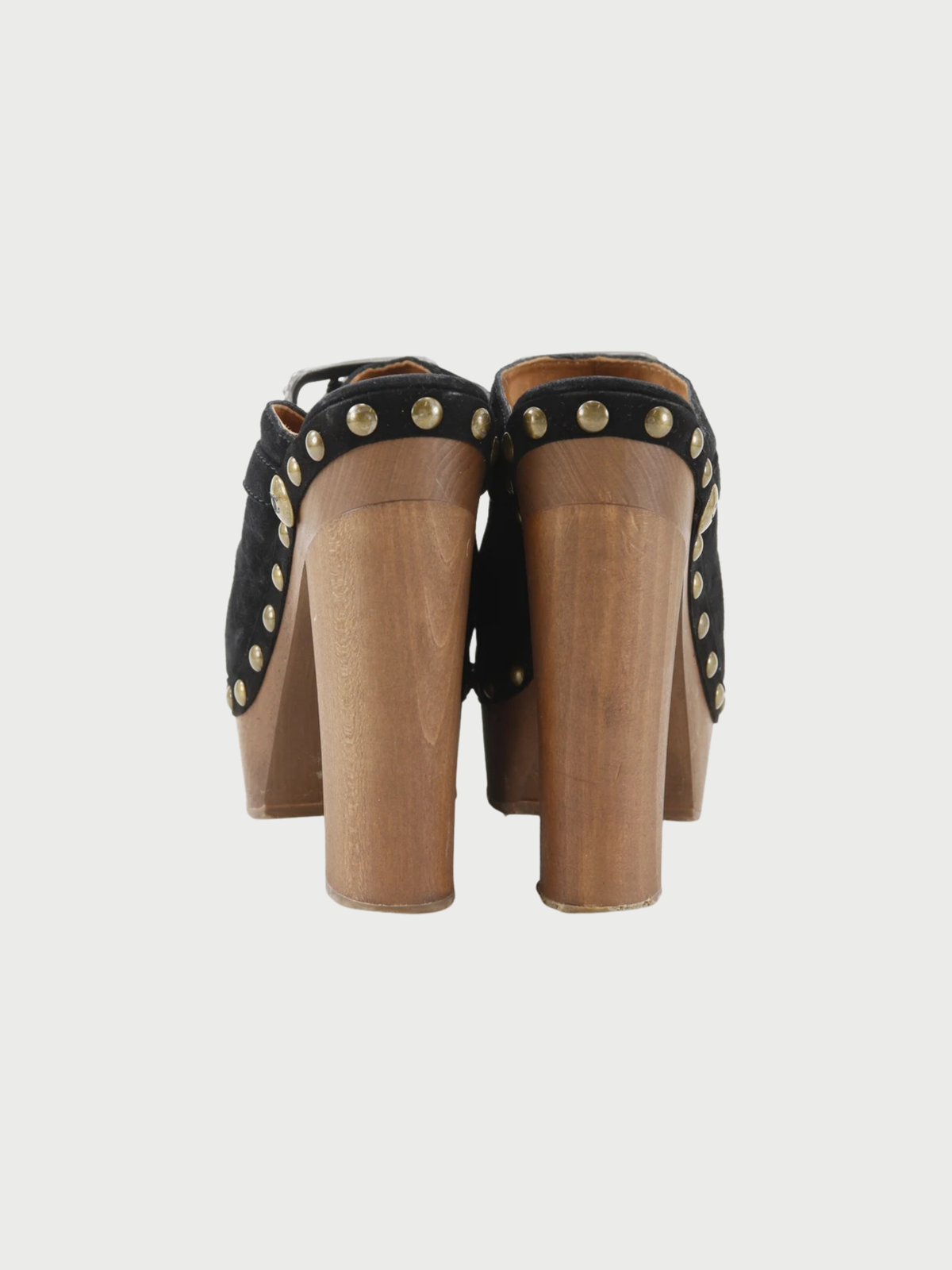 Chanel 2000s Black Suede Bijou Sabot Sandals