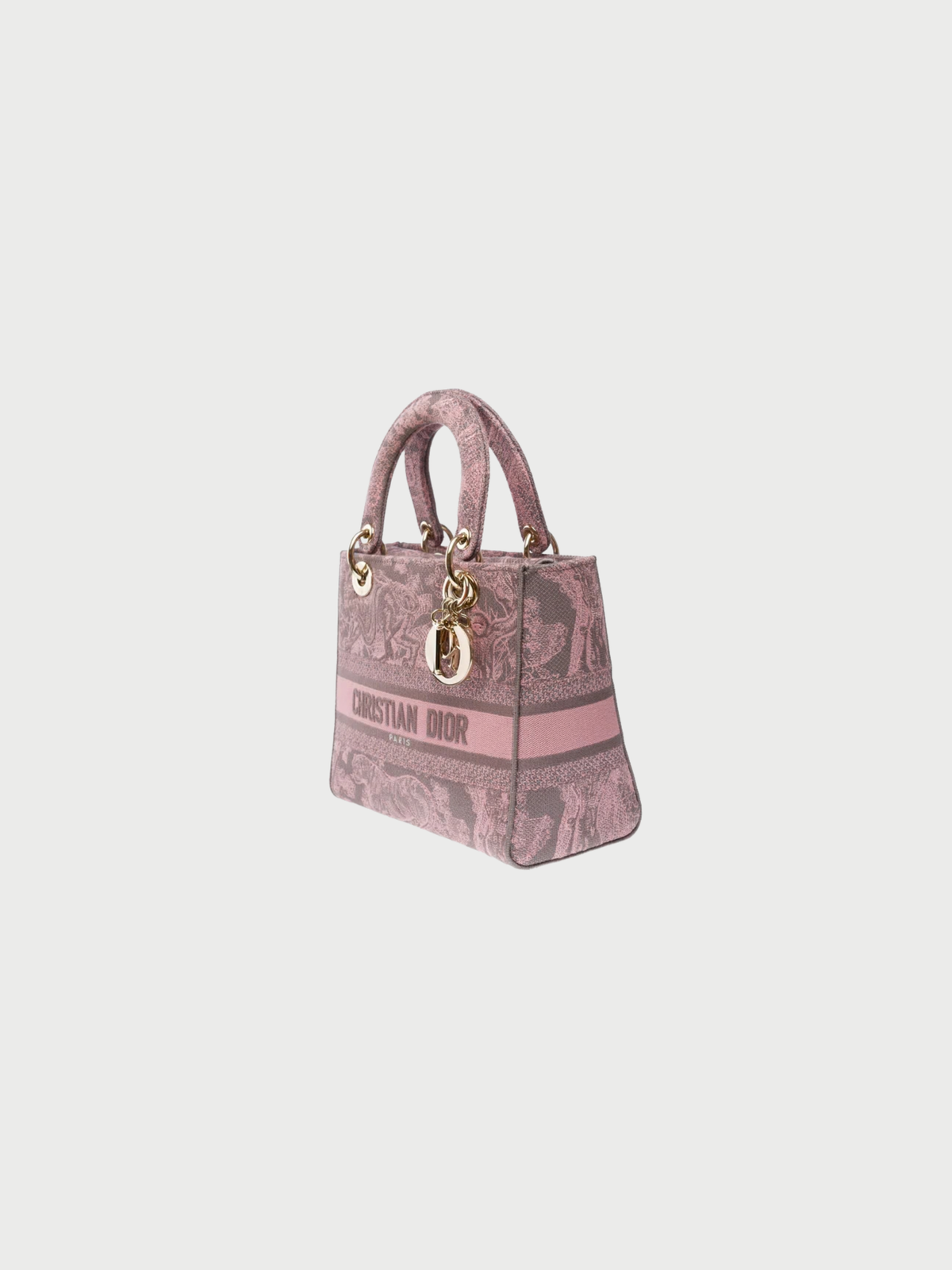 Christian Dior 2020 Pink Canvas Lady Dior D-Lite Bag